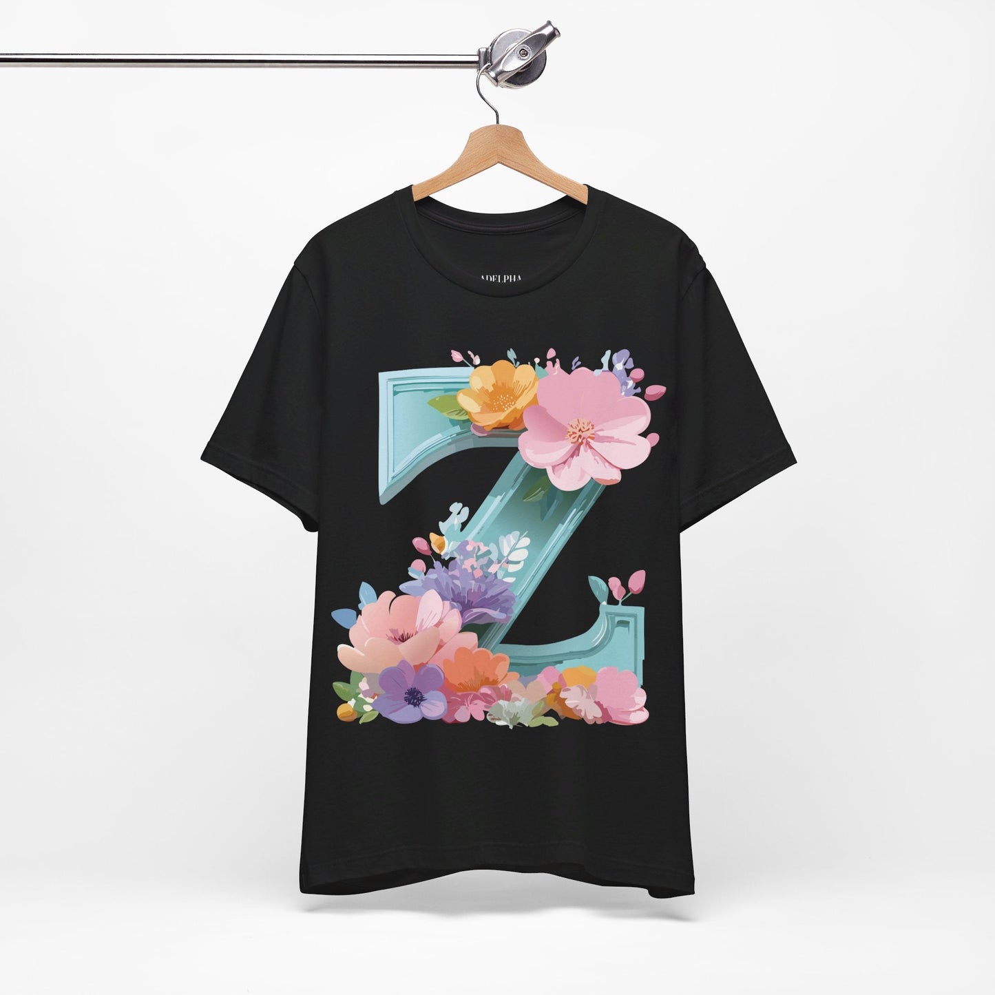 Letter Z Shirt Graphic Tee Unisex Jersey Short Sleeve By Adelpha Vintage Inspired Artwork