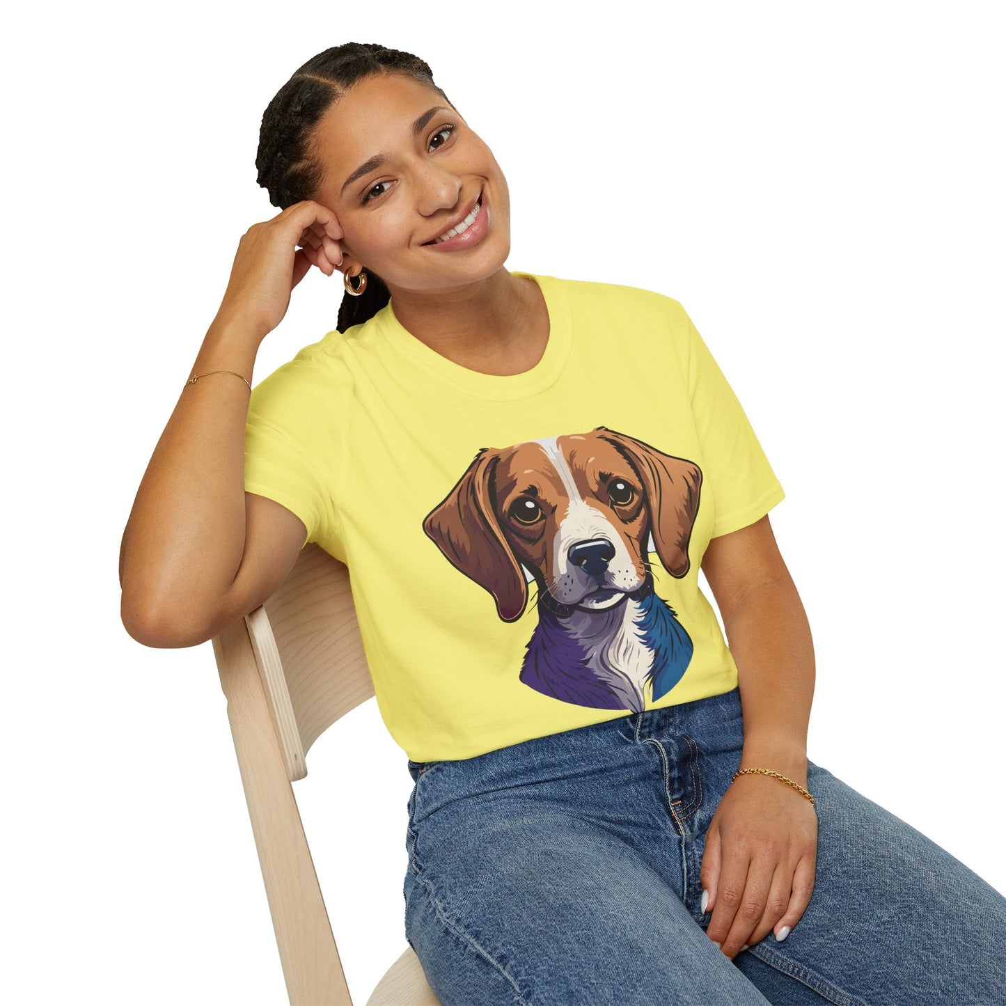 Dog Shirt Unisex Animal Print Tee Softstyle 100 Percent Cotton Gildan 64000