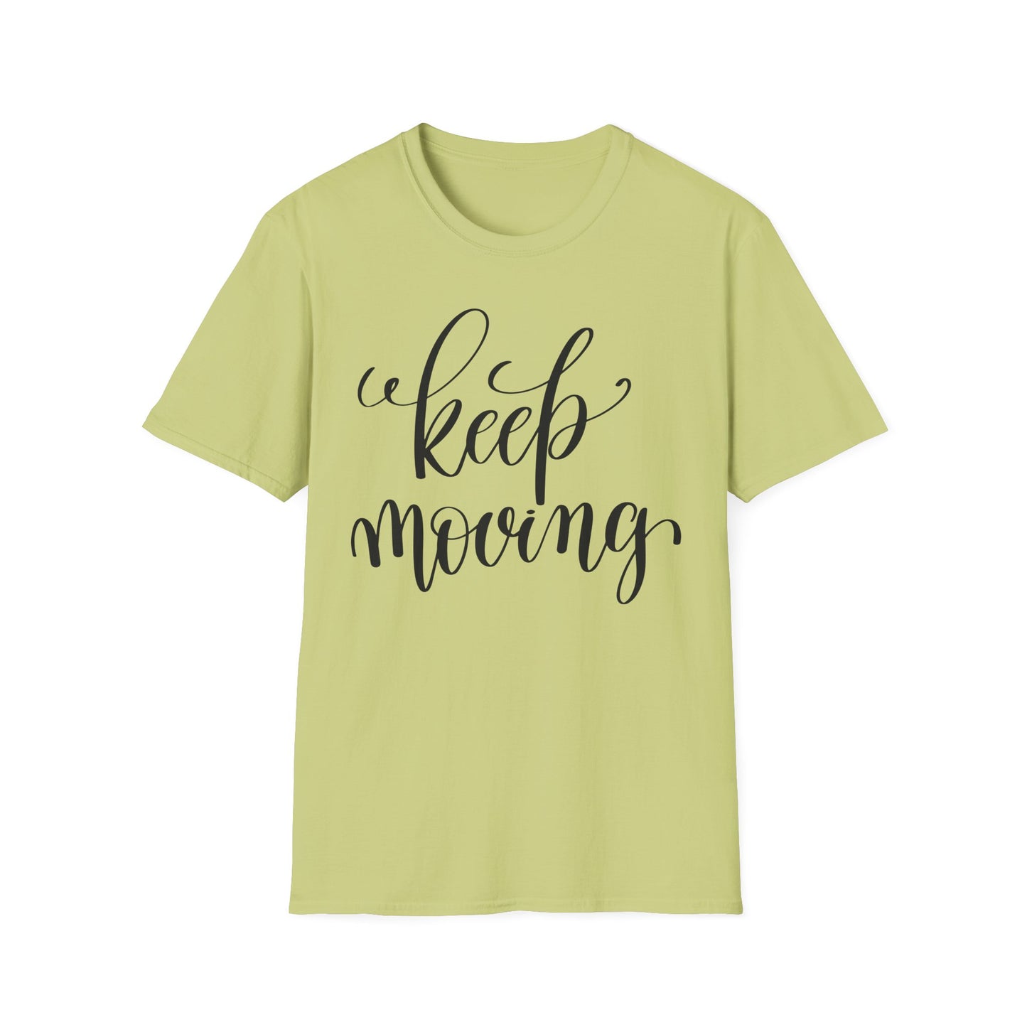 Keep Moving T-Shirt Unisex Cotton Short Sleeves Inspirational Script Workout Tee