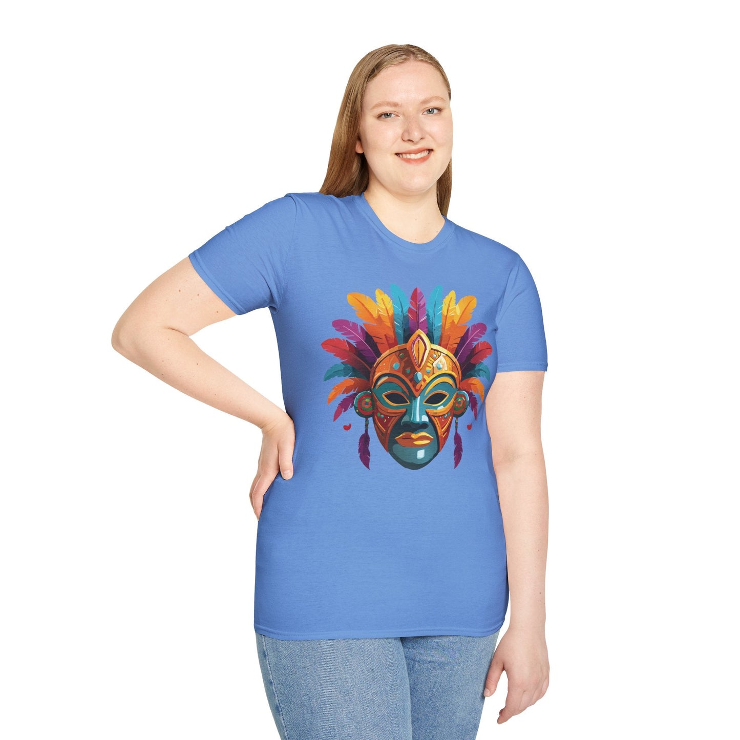 Mask Graphic Unisex Cotton Masquerade Design Artwork Tee 7