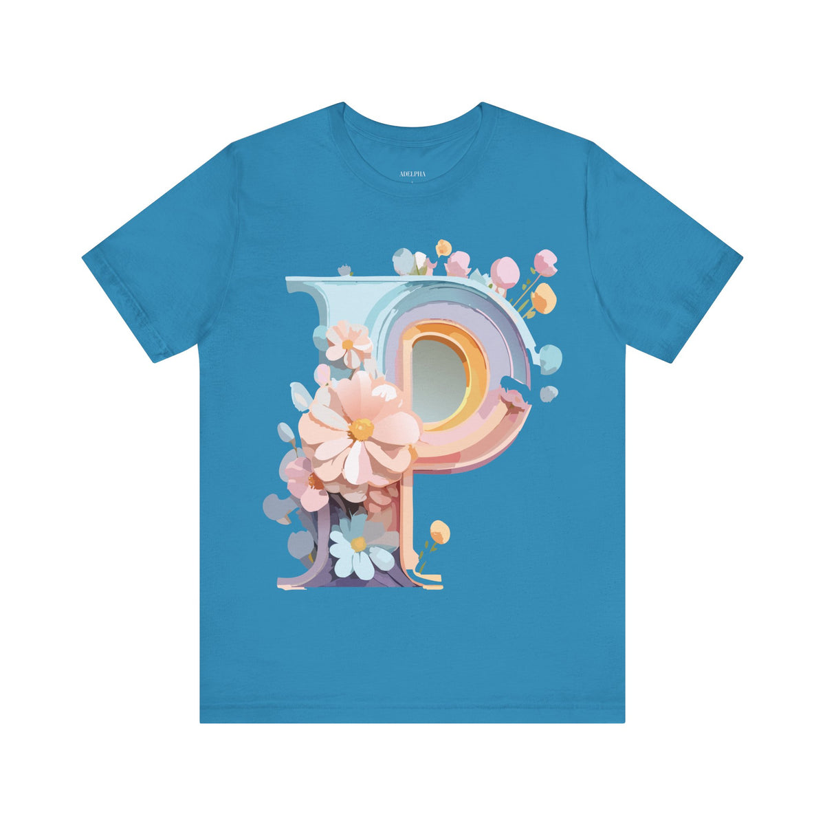 Letter P Graphic Unisex Cotton Bella+Canvas Tee with Art Letter Design