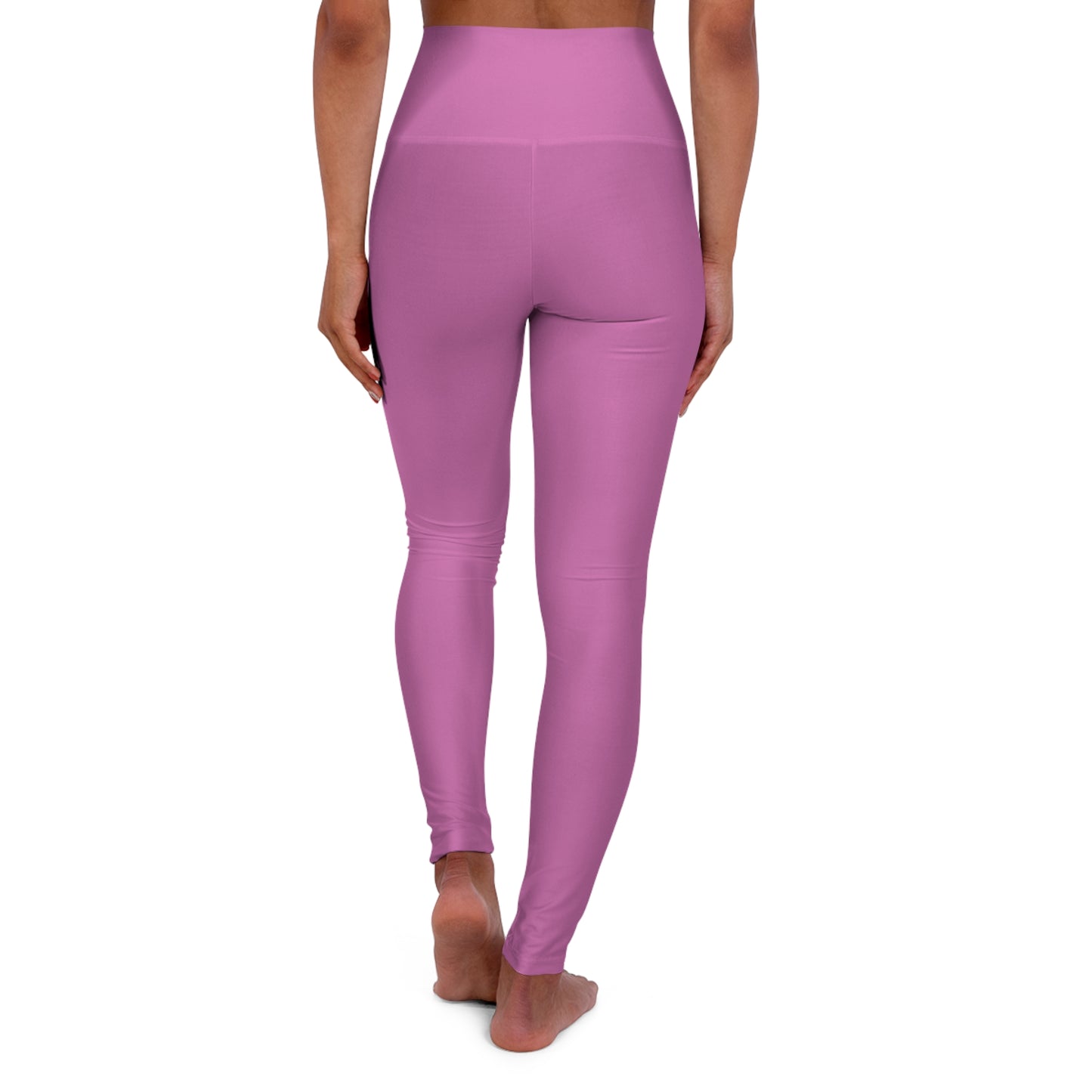 High-Waisted Petal Pink Yoga Leggings Women's Seamless Poly-Span Stretchy Pink Activewear Pants