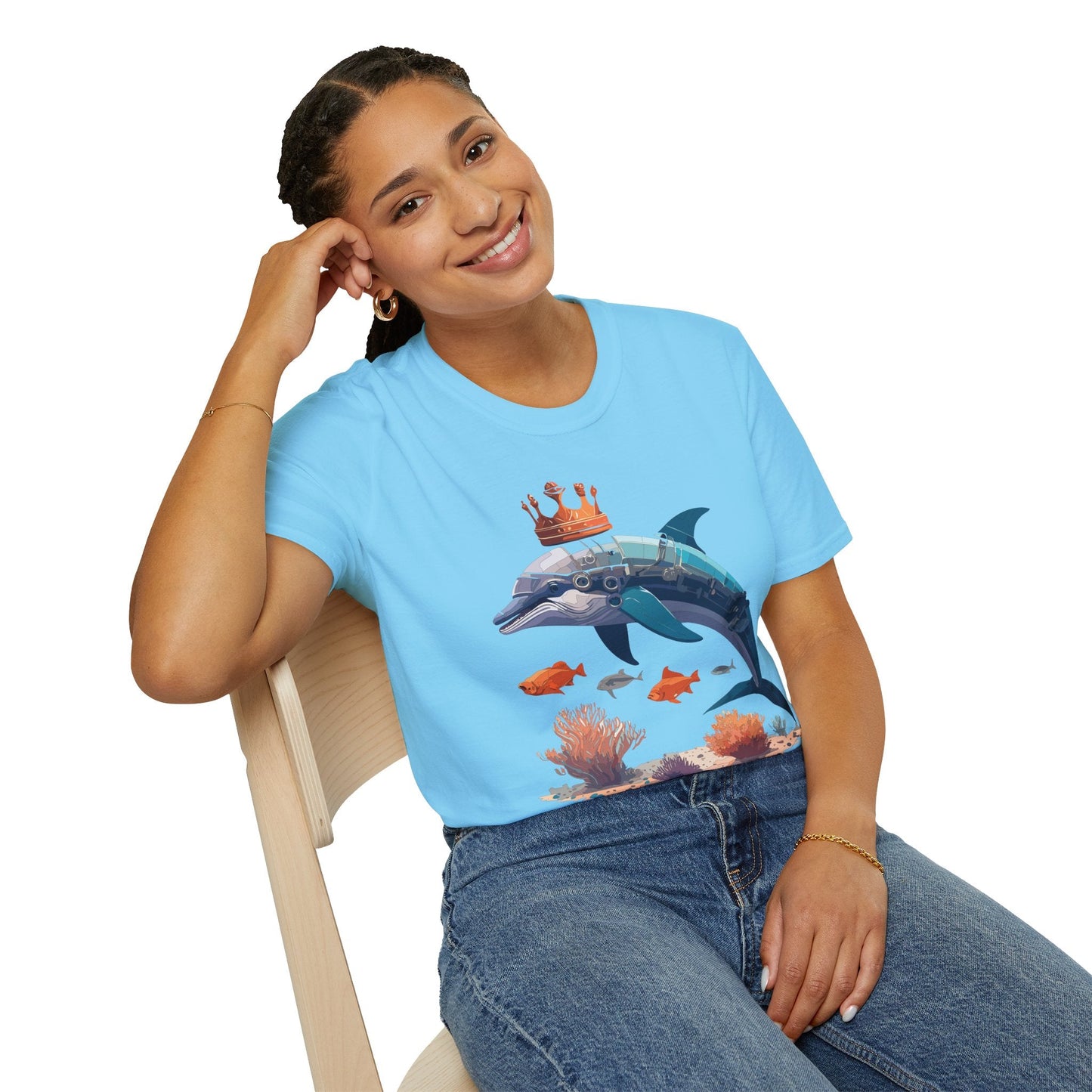 Dolphin Shirt Unisex Softstyle Short Sleeve Tee Gildan 64000 100 Percent Ring Spun Cotton