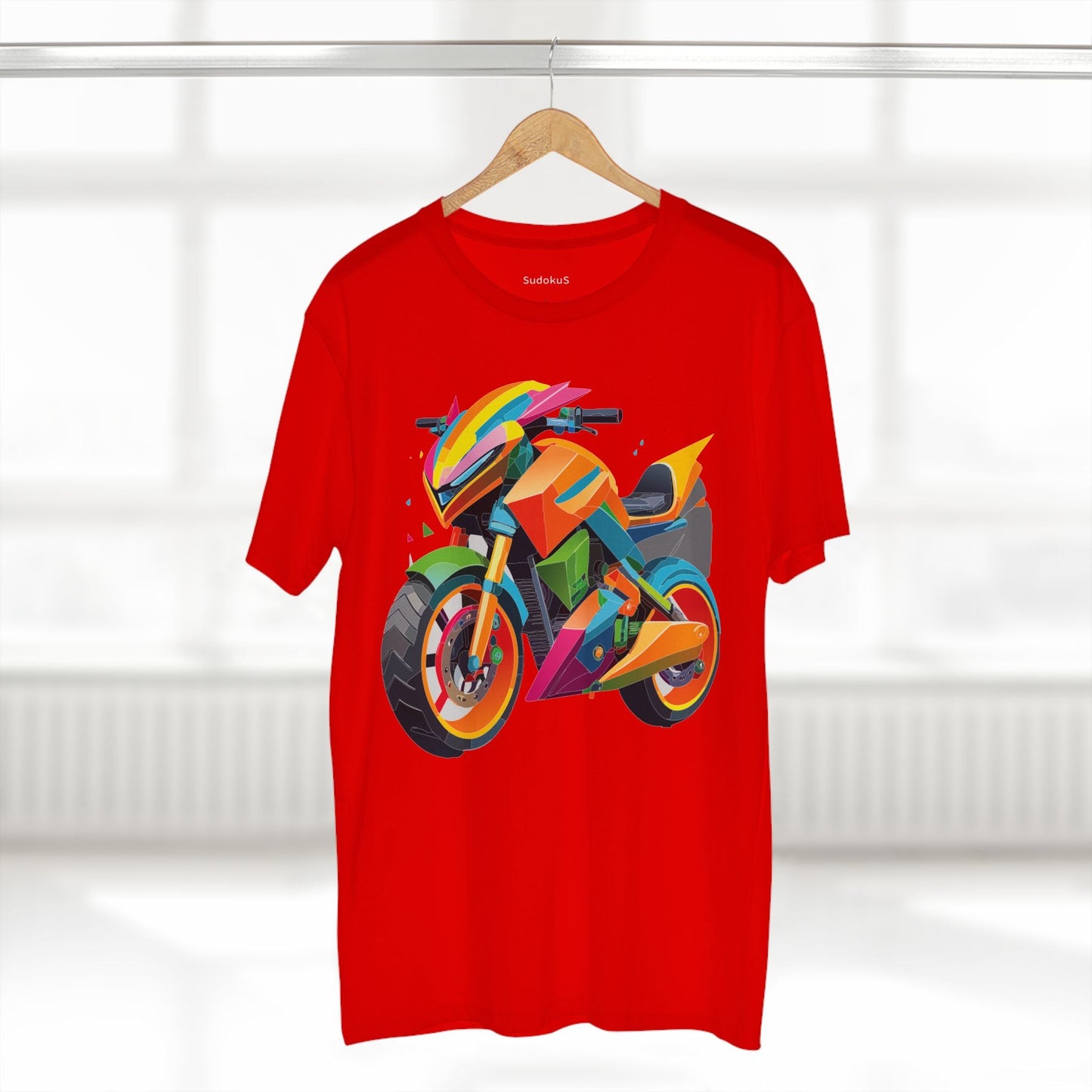 Moto Bike Graphic Unisex 100 Cotton Staple Tee 7