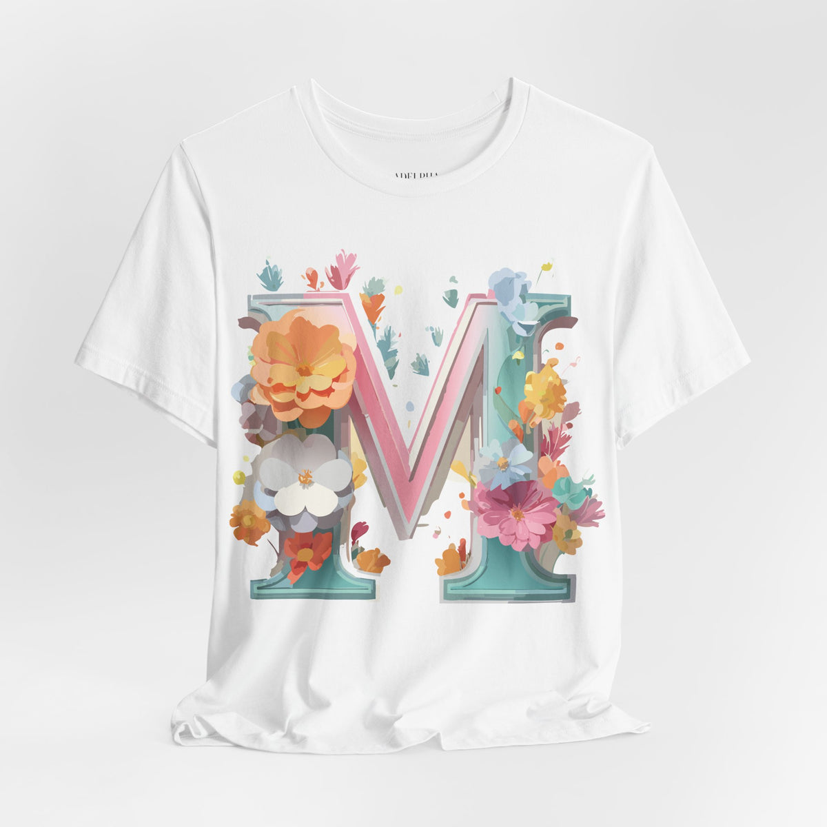 Letter M Graphic Unisex Cotton Bella+Canvas Tee with Art Letter Design