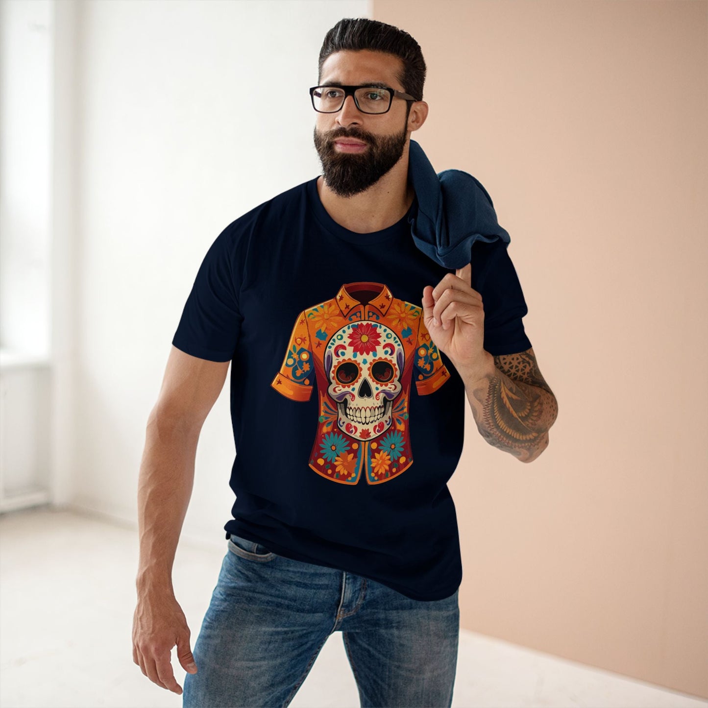 Skull Shirt Skeleton Shirt Unisex Premium Cotton Tee With Original Art Design Retro2Nova