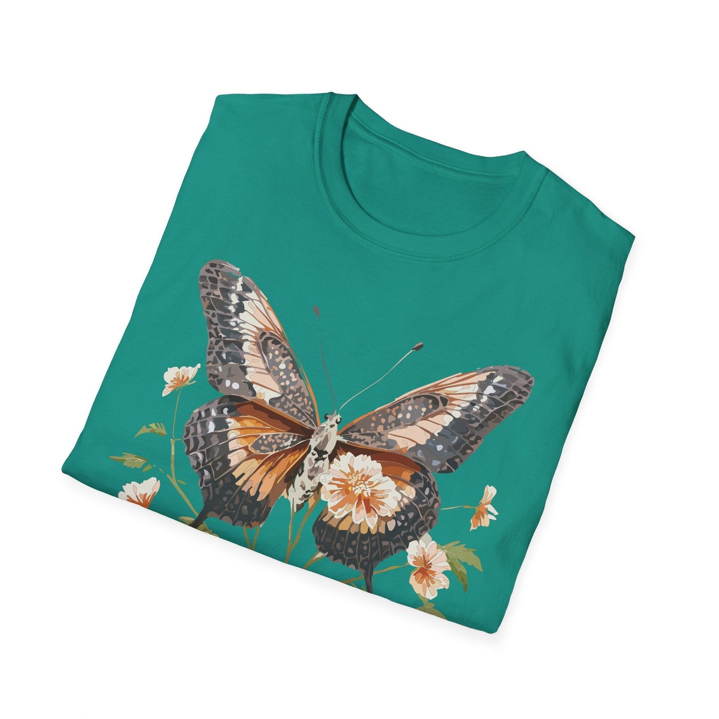 Butterfly T Shirt Unisex Softstyle Gildan 64000 Cotton Tee Monarch Print Comfort