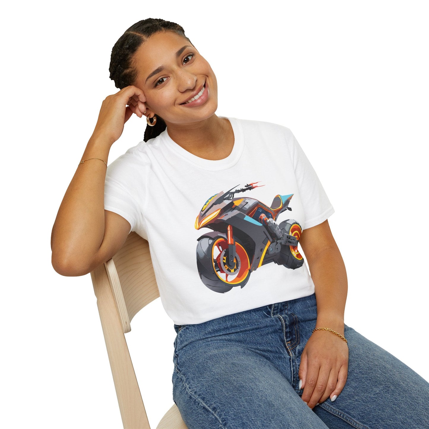 Unisex Bike T Shirt With Motorcycle Graphic MTB Tee Cotton Softstyle Comfort For Riders