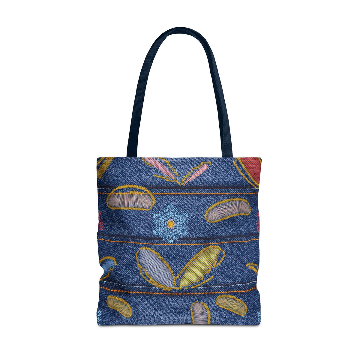 Denim Fabric Imitation Print Unisex Canvas Bag Poly Spun 3 Sizes Tote Bag 151