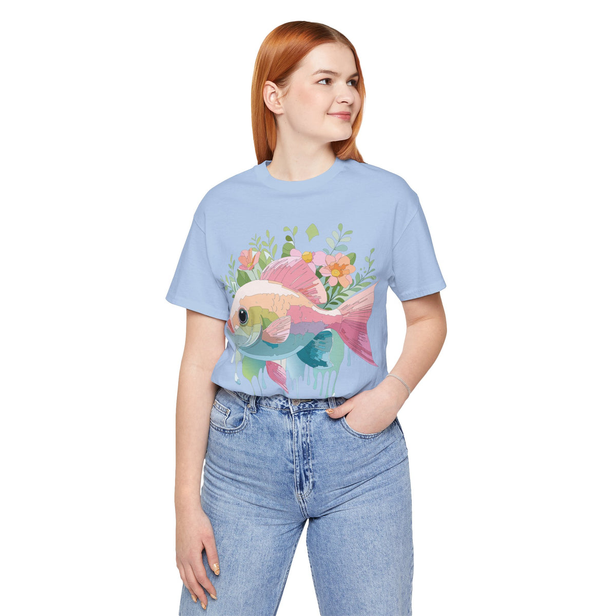 Fish Graphic Design Tee Bella+Canvas Unisex 100 Cotton Tee Shirt a100