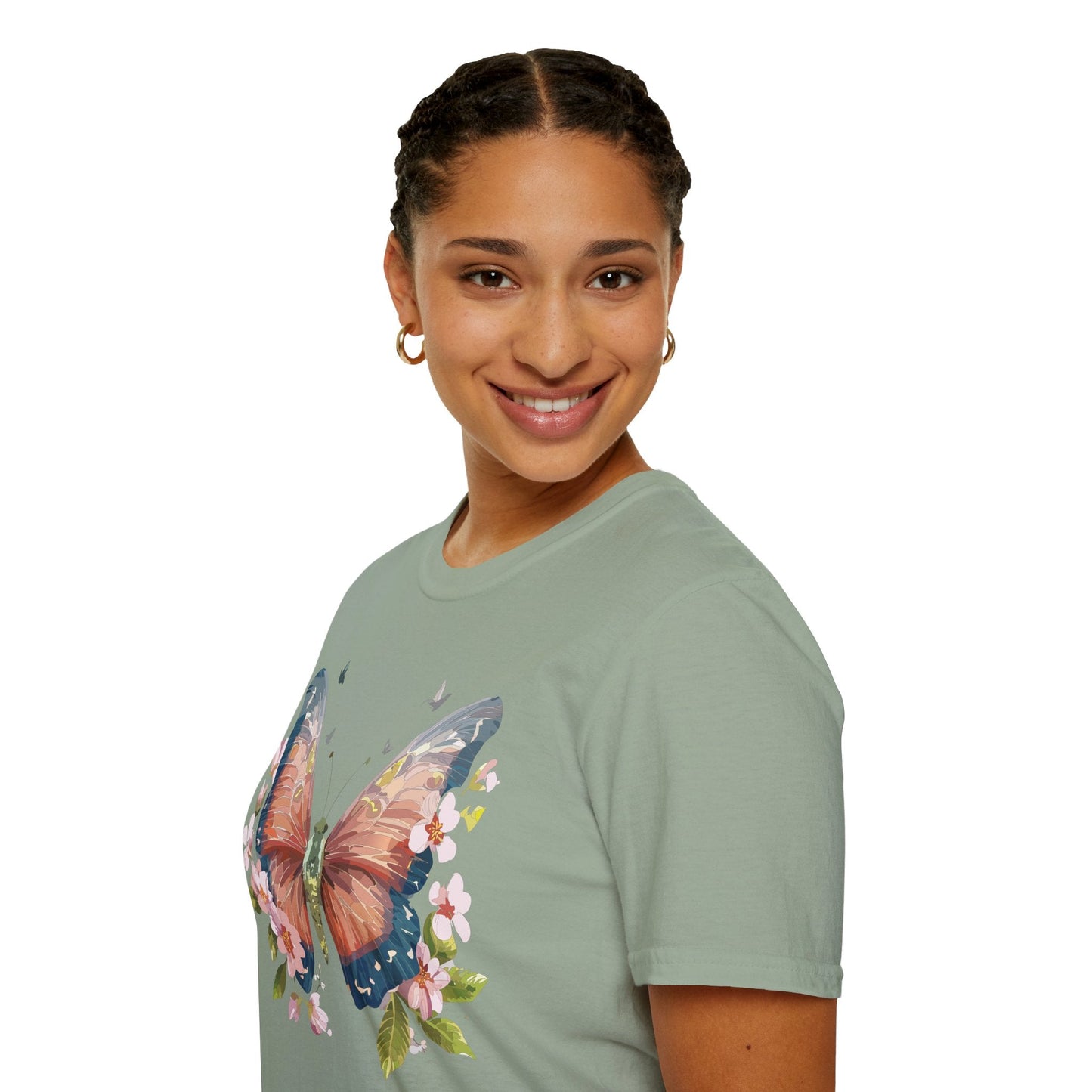 Unisex Monarch Butterfly T Shirt Softstyle 64000 Gildan Ring Spun Cotton Tee Lightweight Comfort
