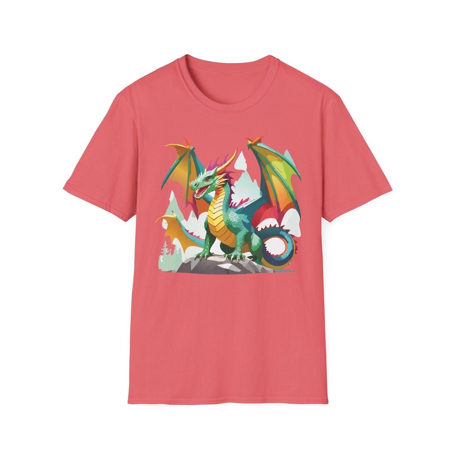 Dragon Graphic Unisex Cotton Softstyle Art Design Tee With Animals 2