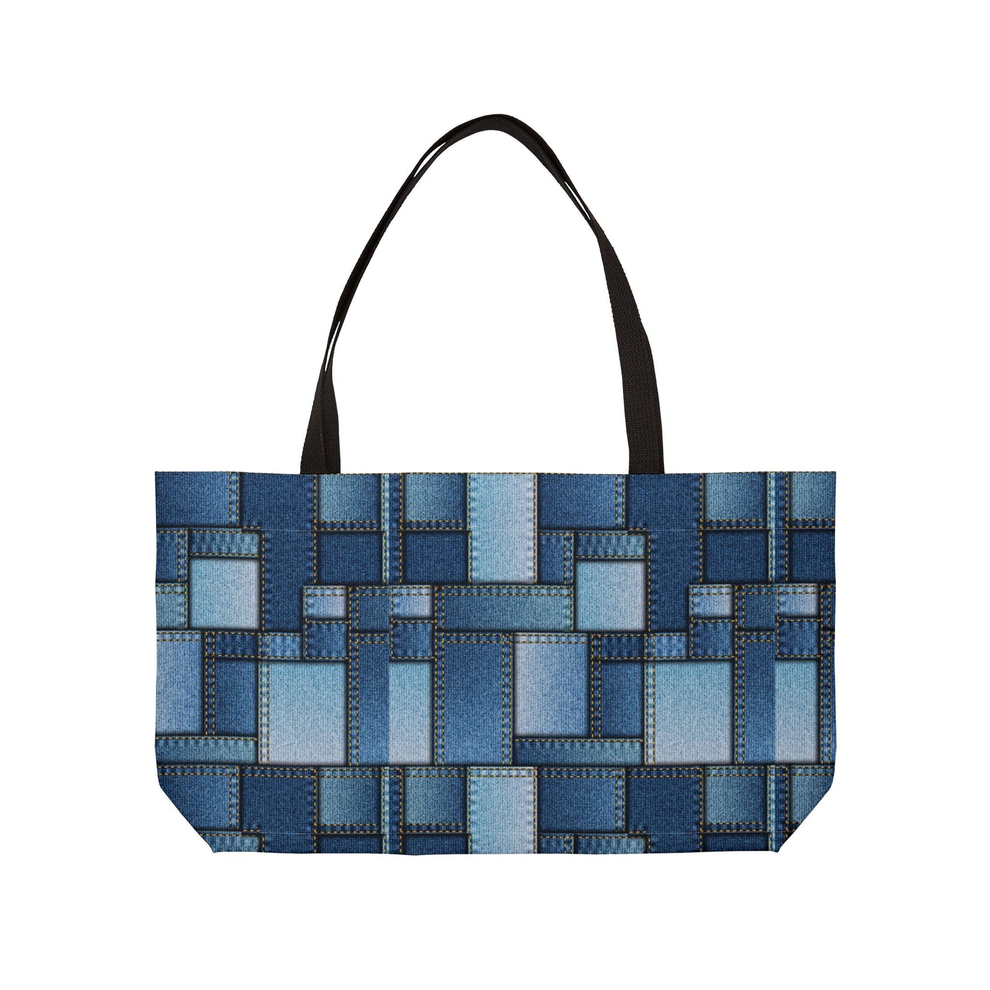 Denim Print Weekender Bag High-Quality 100% Spun Polyester 24x13 Canvas Bag 1