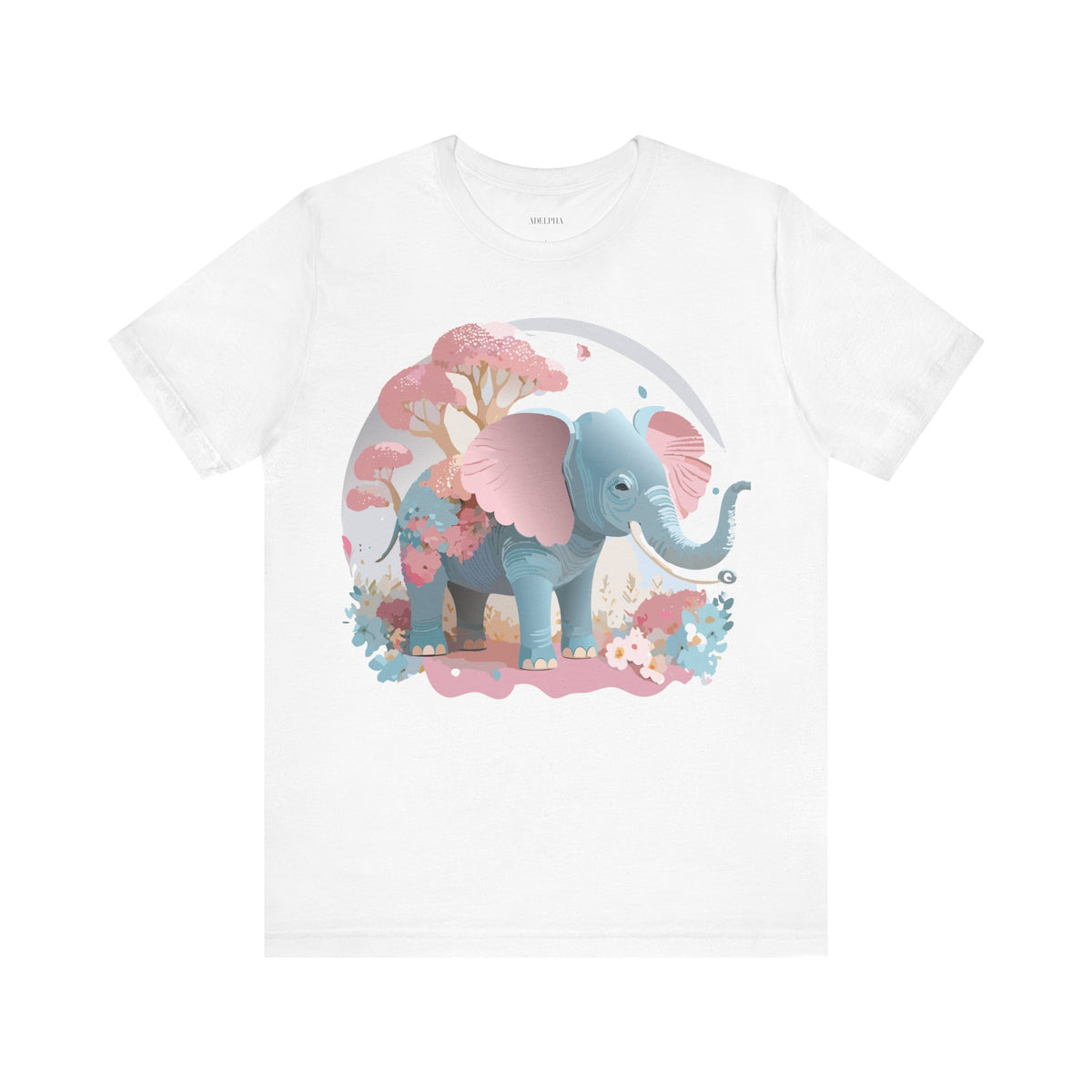 Elephant Graphic Unisex Cotton Bella+Canvas Tee with Art Animal Design d13