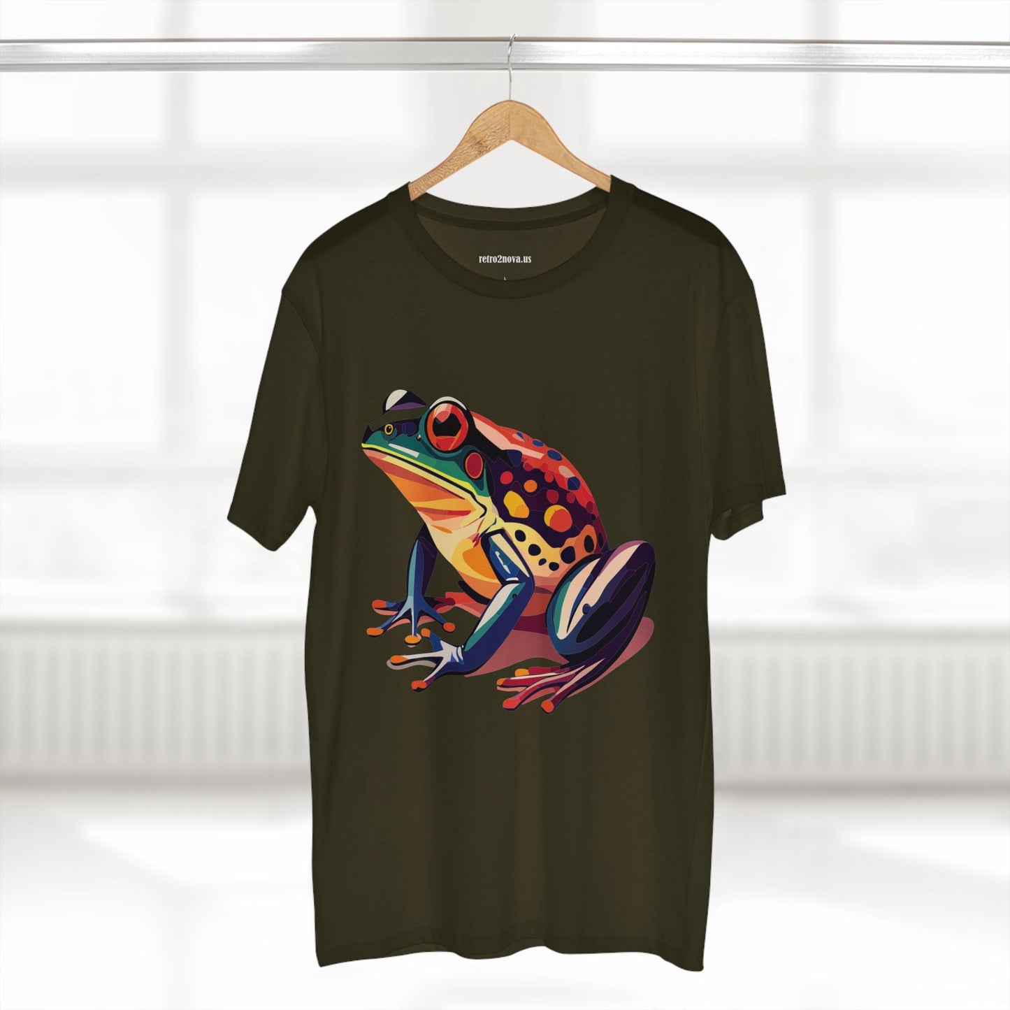 Unisex Frog Animal Shirt Art Tee By Retro2Nova Premium Cotton Staple Tee With Original Custom Artwork