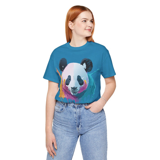 Panda Graphic Unisex 100 Cotton Vintage Art with Animal T-Shirt 14