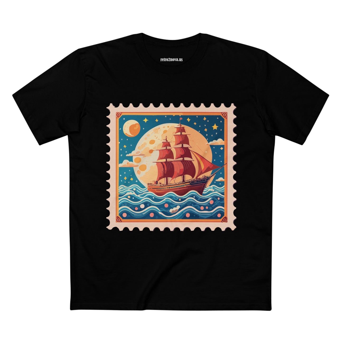 Stamp Shirt Postage Stamp Shirt Unisex Premium Cotton Tee Retro2Nova Original Art Design