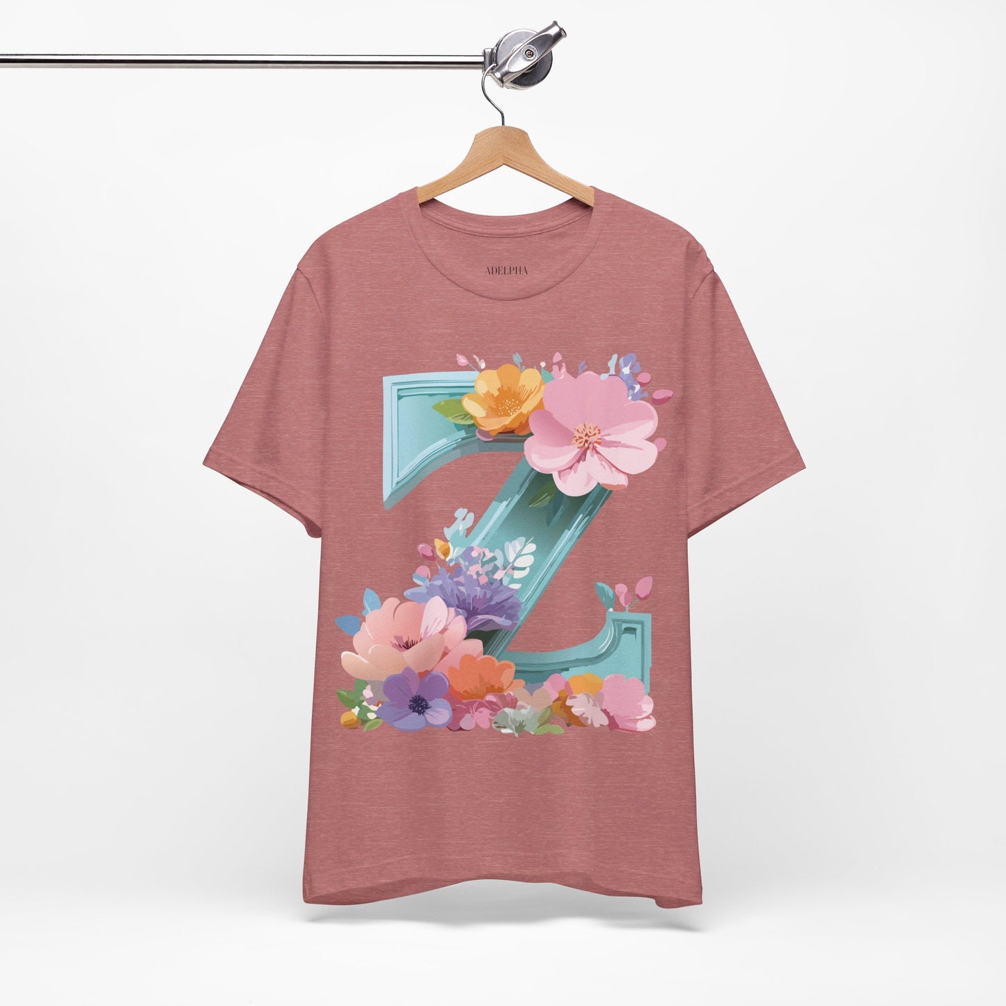 Letter Z Shirt Graphic Tee Unisex Jersey Short Sleeve Premium Vintage Inspired Artwork Adelpha