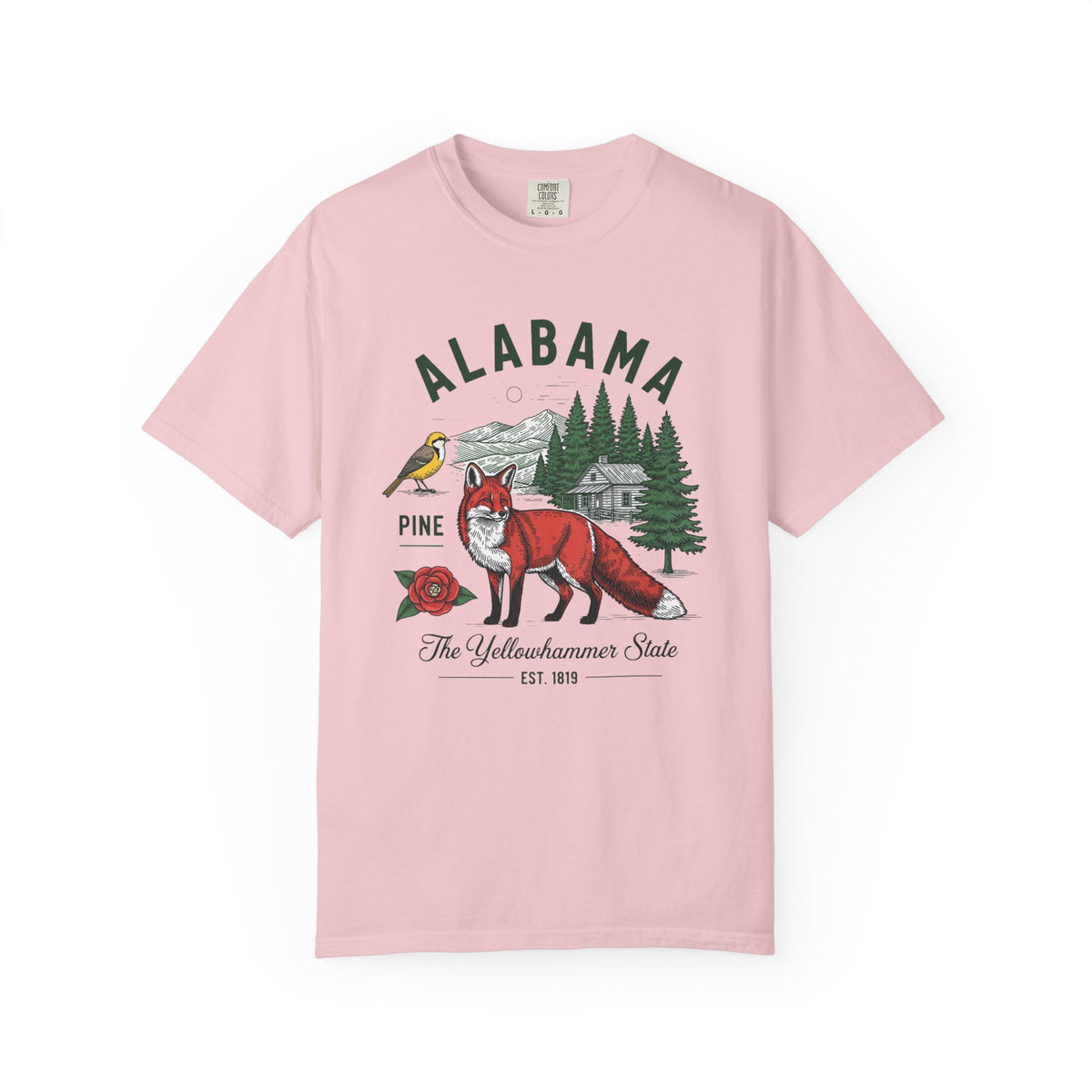 Alabama Graphic Unisex Heavyweight Garment-Dyed 100 US Cotton Tee Relaxed Fit - 3