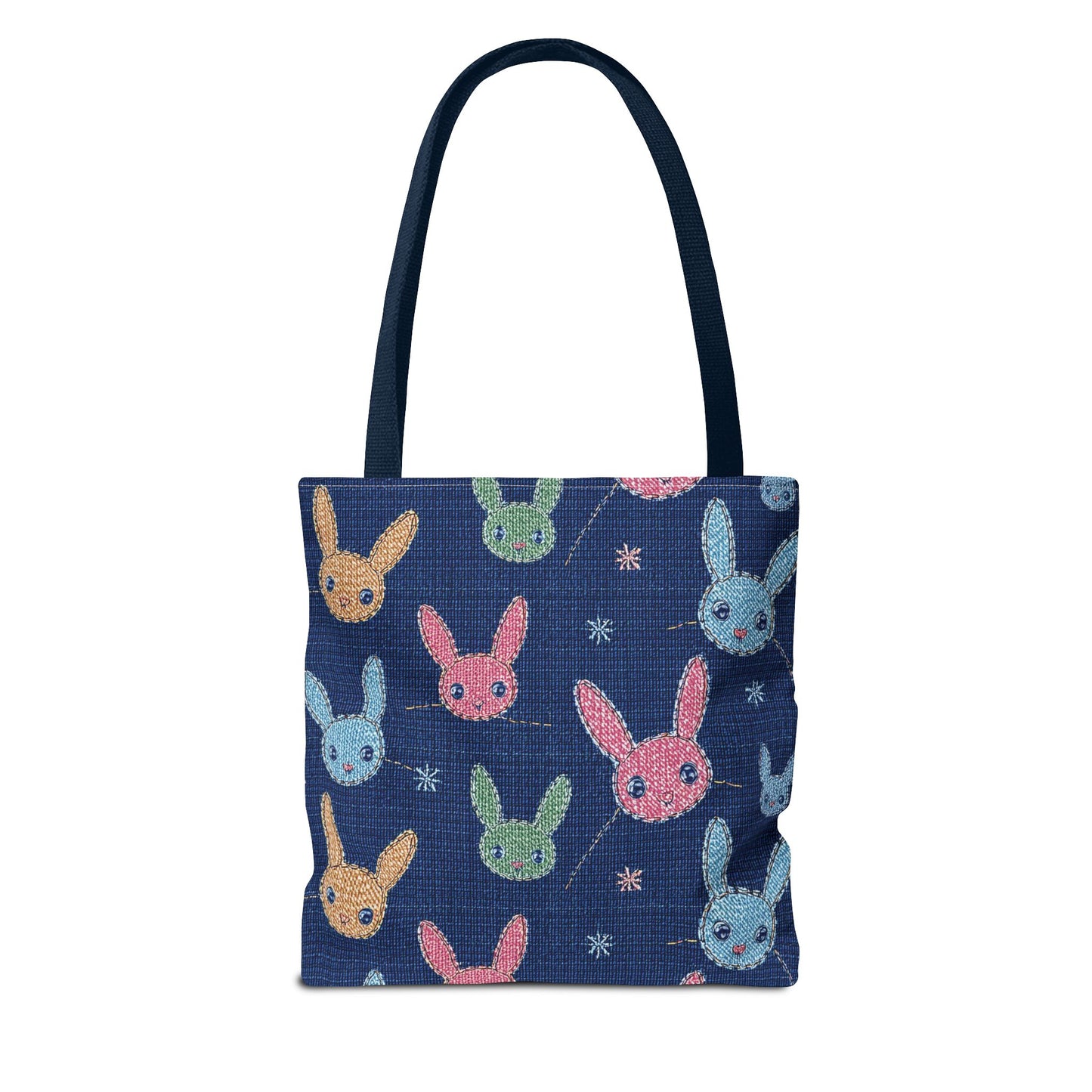 Denim Fabric Imitation Print Unisex Canvas Bag Poly Spun 3 Sizes Tote Bag 192-6