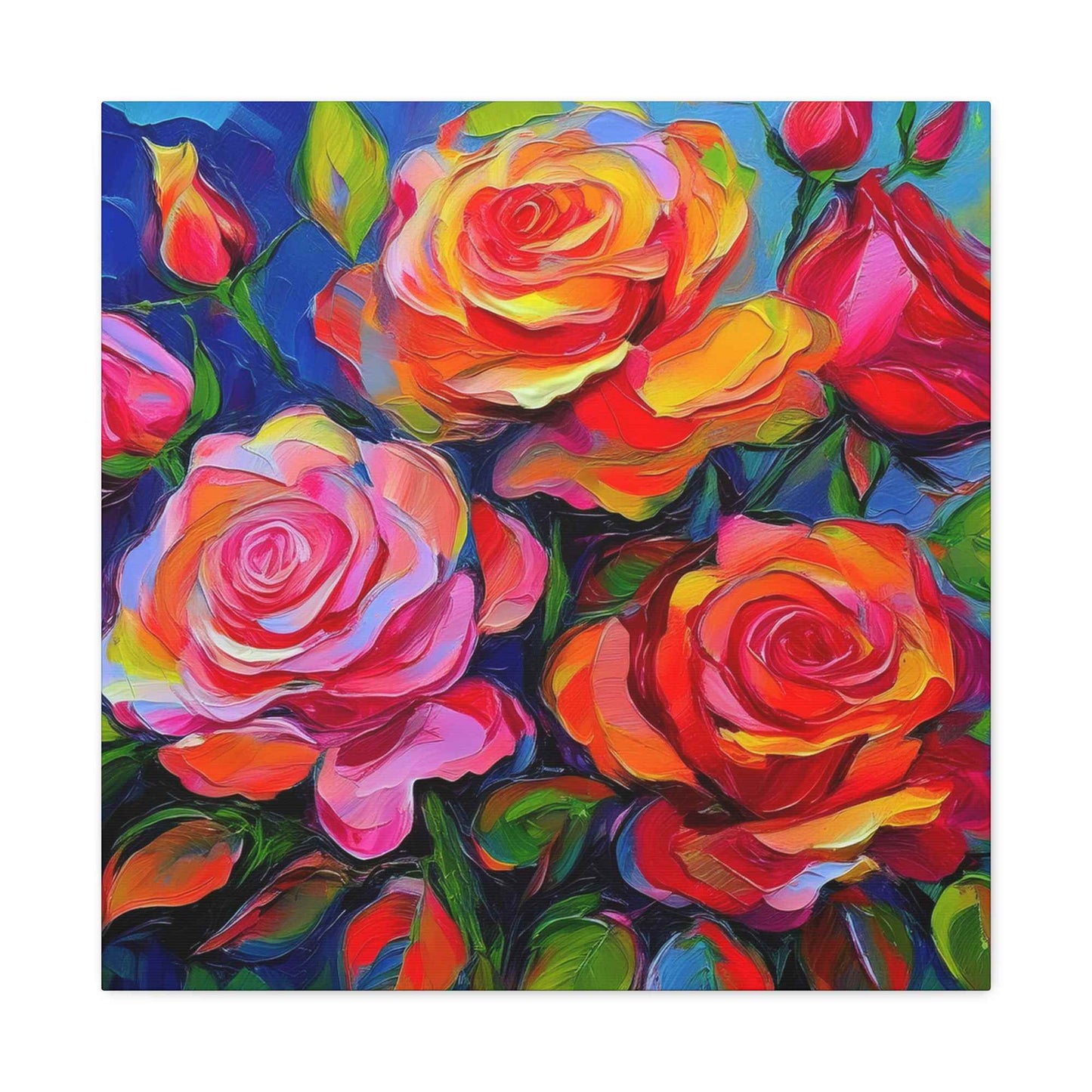 Orange Roses Print Canvas, Roses Oil Paint Print 20x20, 24x24, 30x30, 32x32, 36x36, Floral Art Design Print Non-Frame MC-18