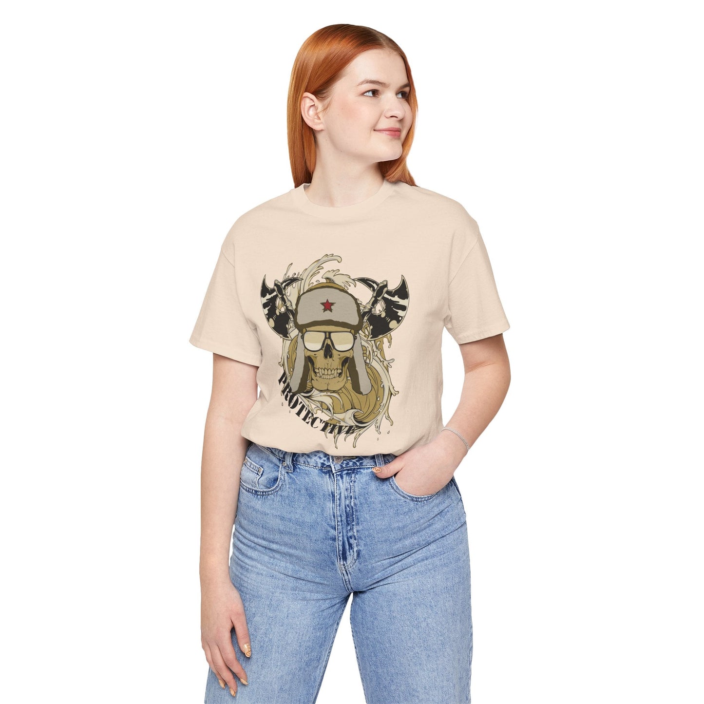 Viking Skull Graphic with Horned Helmet T-Shirt Captain Design Tee Art-41