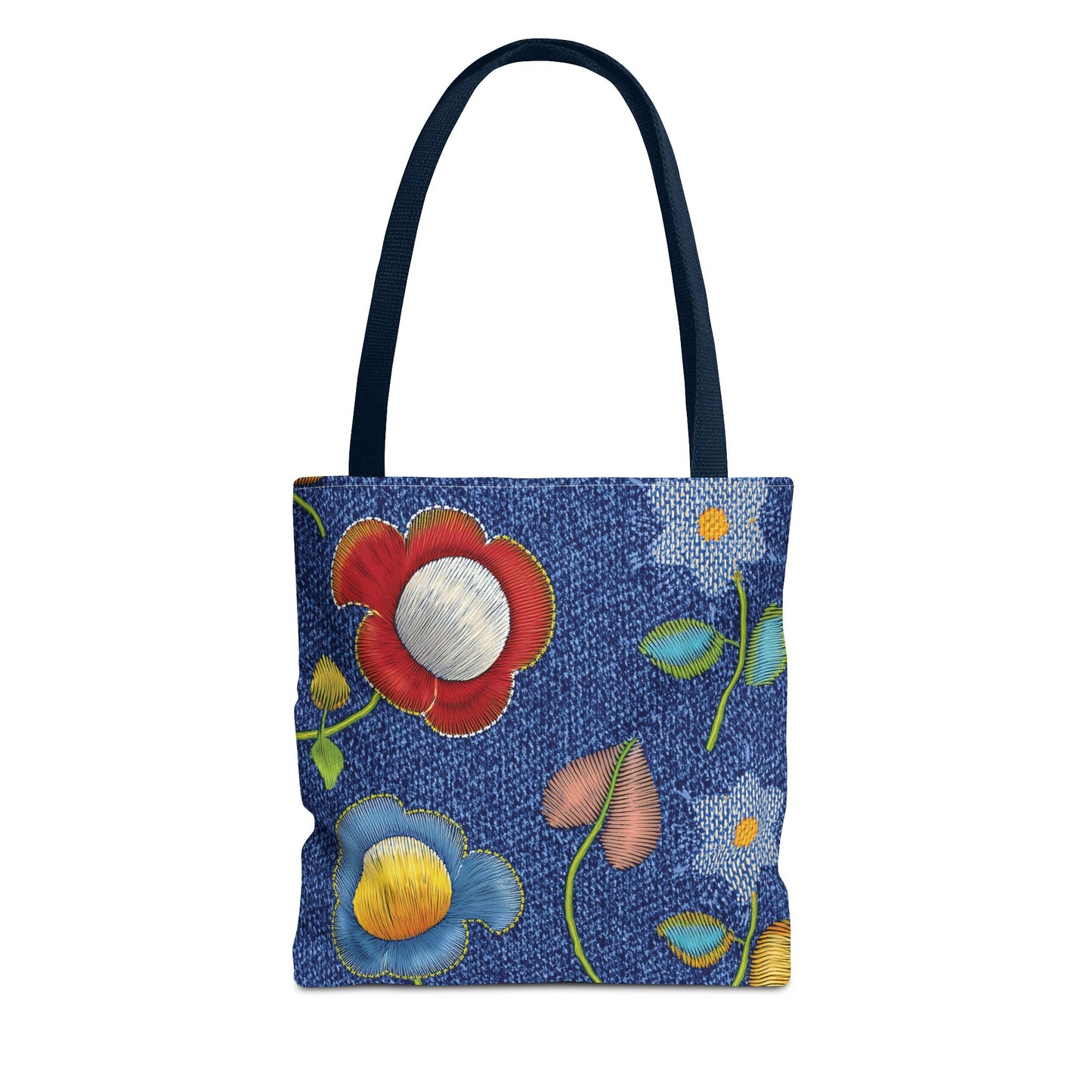 Denim Fabric Imitation Print Unisex Canvas Bag Poly Spun 3 Sizes Tote Bag 159-11