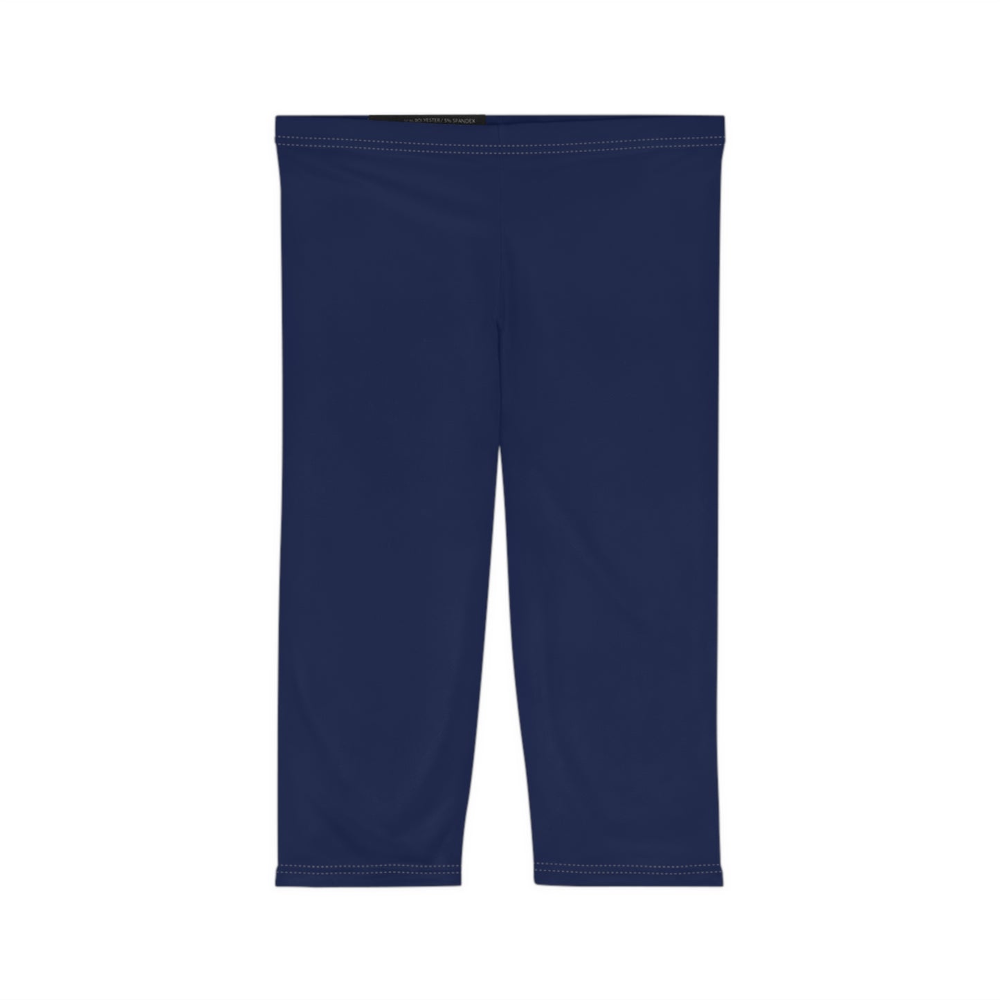 Space Indigo Blue Color Women's Brushed Suede Poly Span Casual Capri Leggings XS-2XL