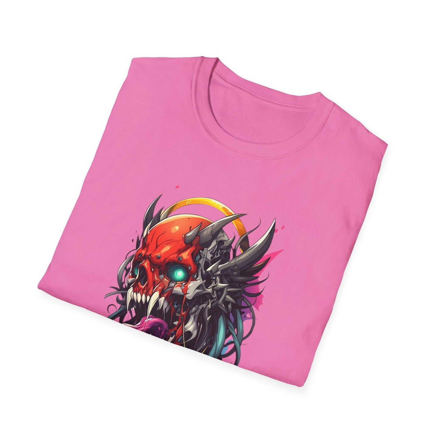 Skull Tee Shirt Unisex Skeleton Art Design Gildan Softstyle 64000 100 Percent Ring Spun Cotton