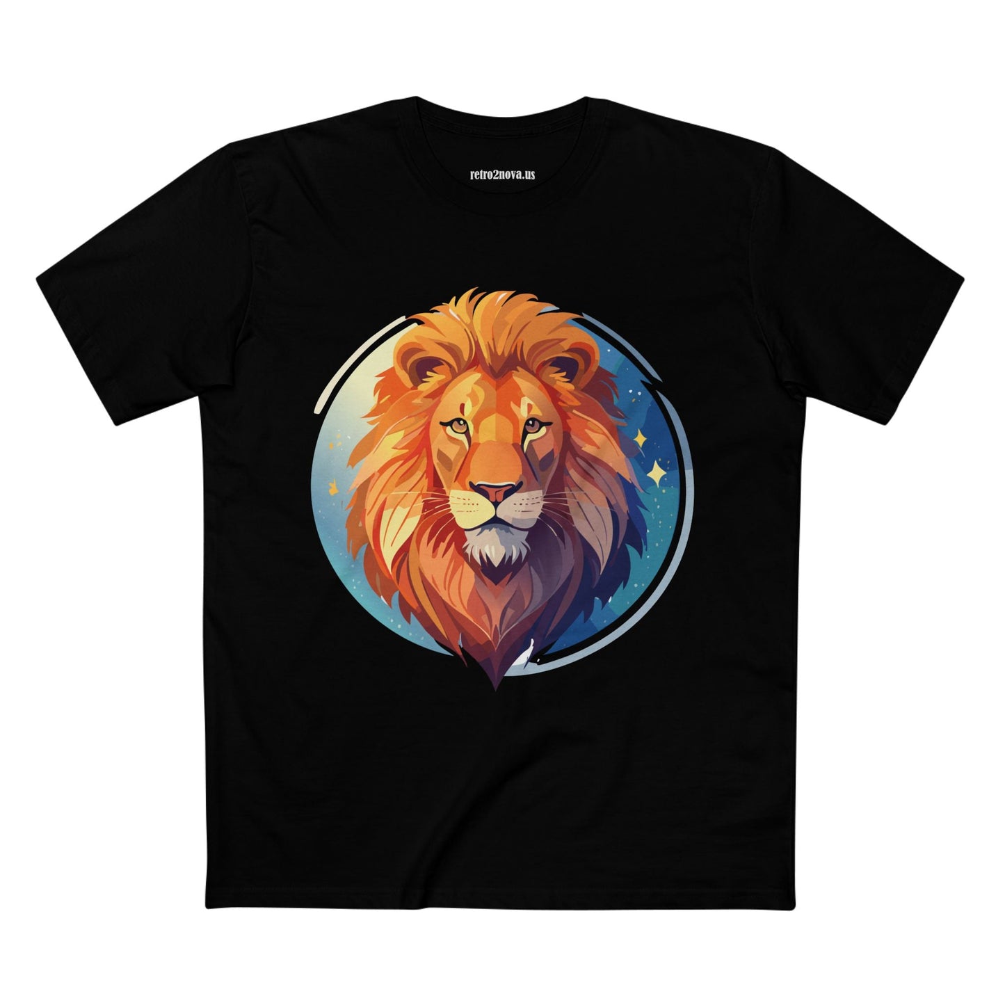 Unisex Premium Cotton Staple Tee With Lion Art Design Retro2Nova Art Collection For Everyday Comfort And Breathable Fit