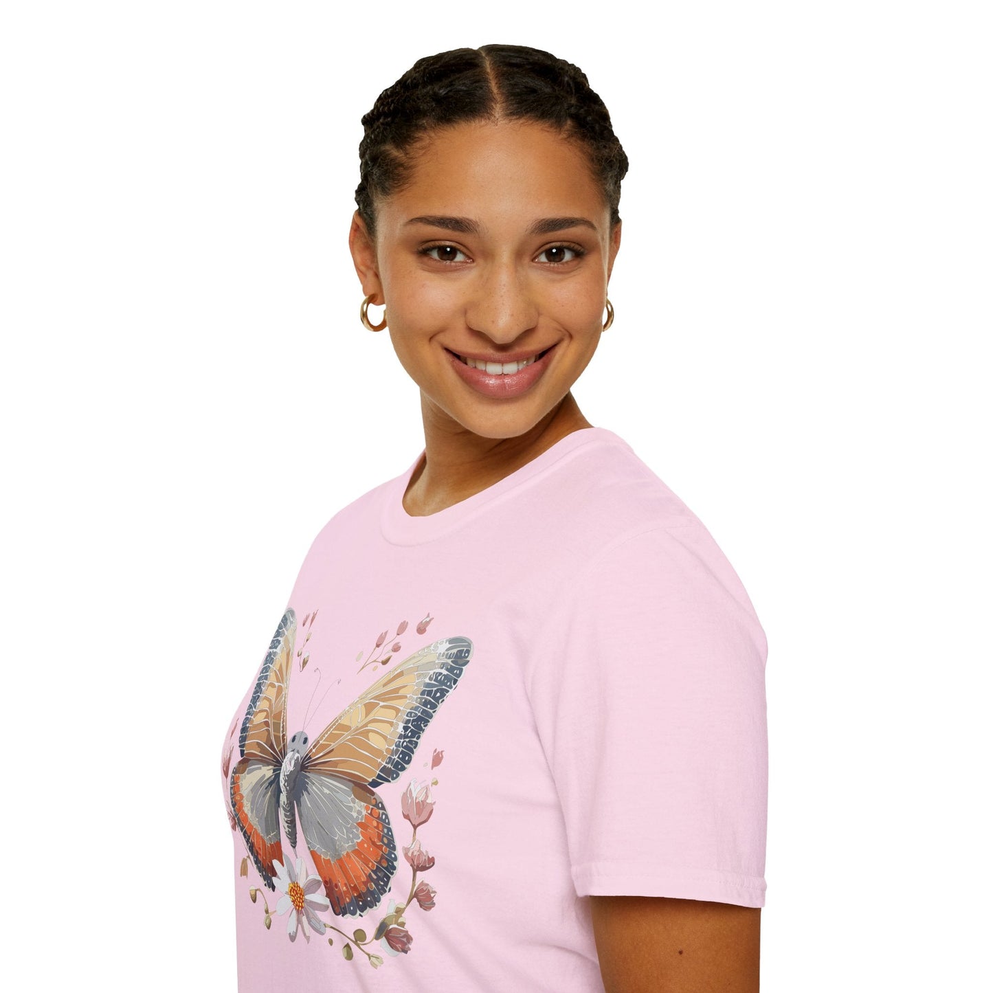 Unisex Butterfly T Shirt Softstyle Gildan 64000 Comfortable Durable Tee For Everyday Wear
