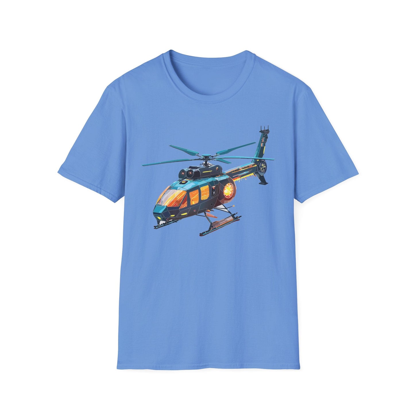 Chopper Helicopter Shirt Unisex Gildan Softstyle 64000 Cotton Tee Short Sleeve Graphic Tee