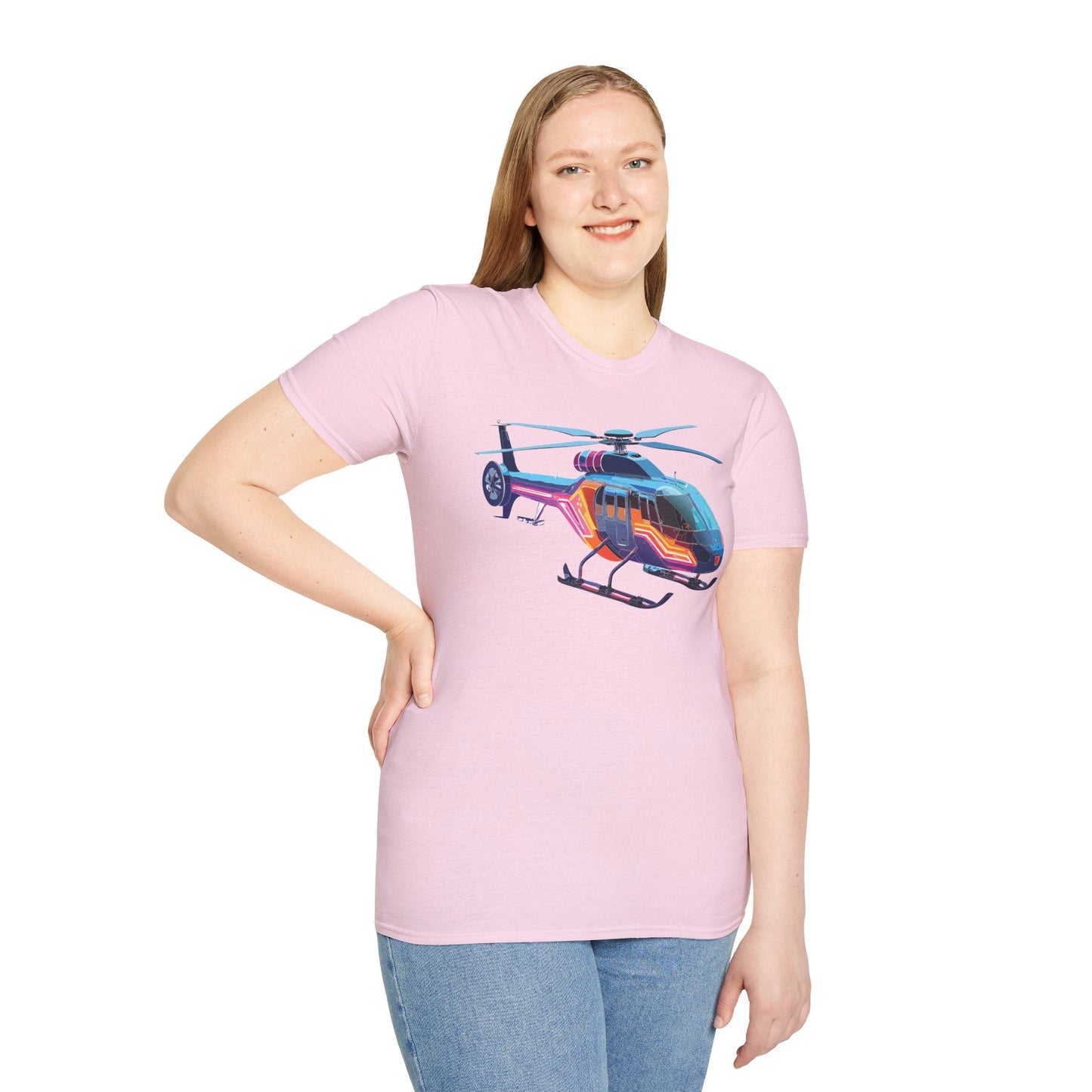 Chopper Helicopter T Shirt Unisex Softstyle 100 Percent Ring Spun Cotton Premium Tee