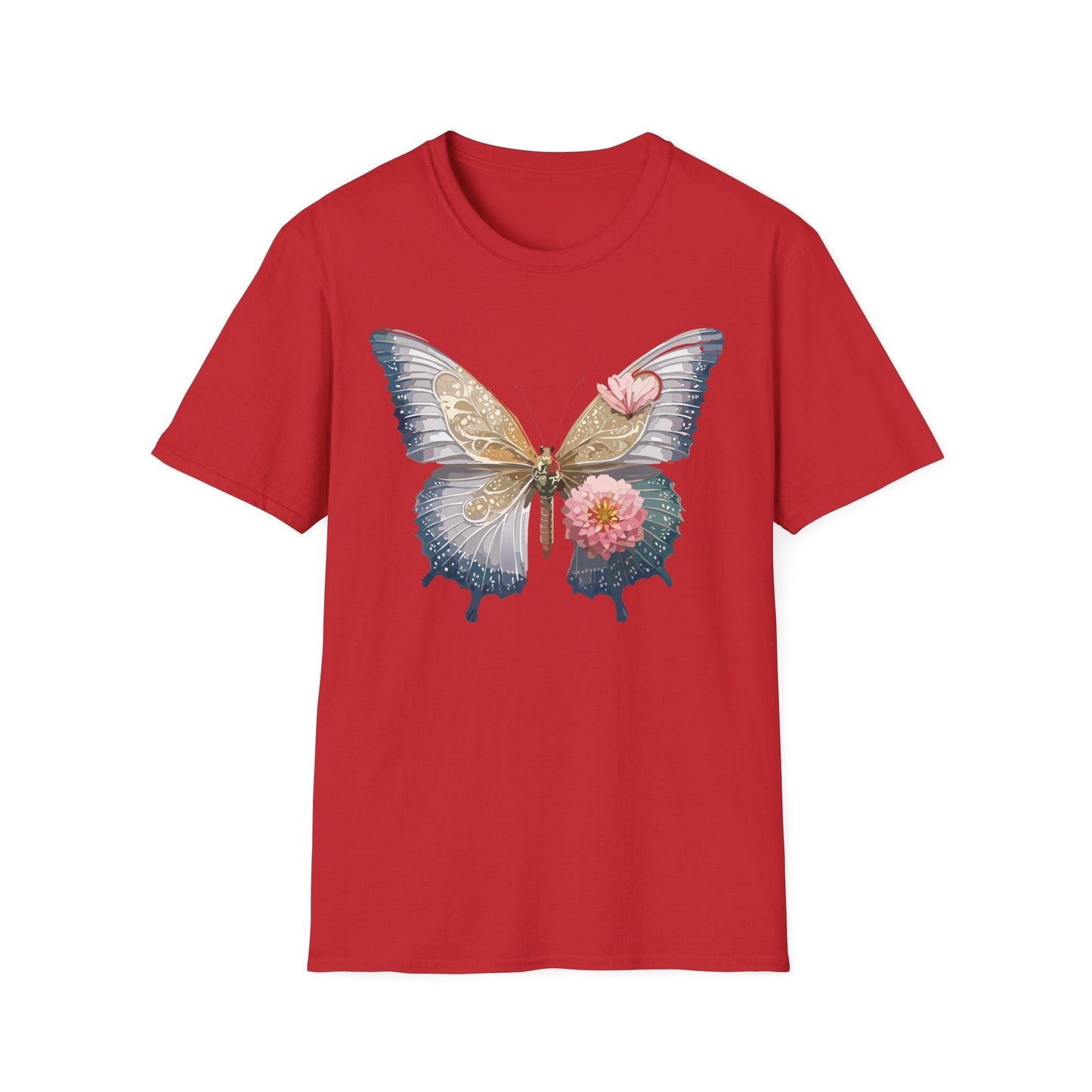 Unisex Monarch Butterfly T Shirt Softstyle Gildan 64000 100 Percent Ring Spun Cotton Tee