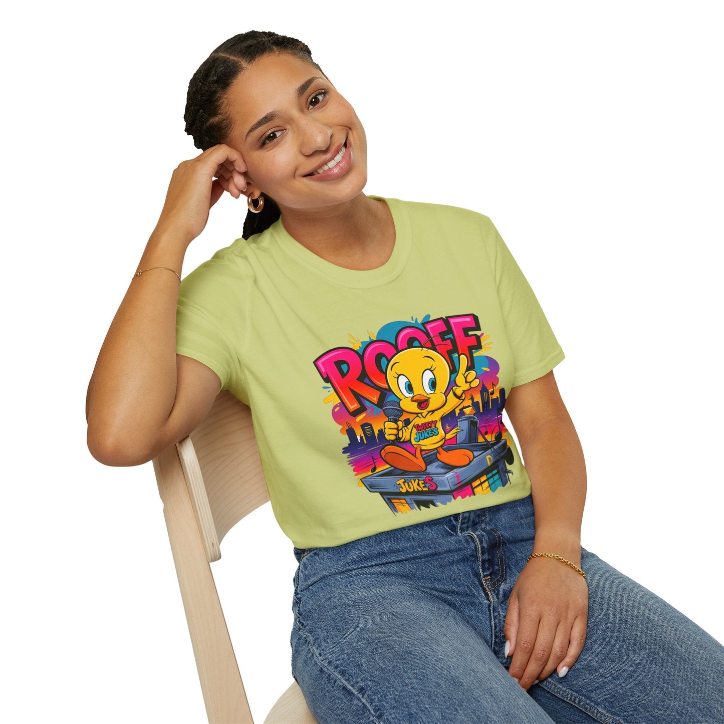 Unisex Cartoon T Shirt With Animation Funny Animals Tee Softstyle Gildan 64000 Cotton