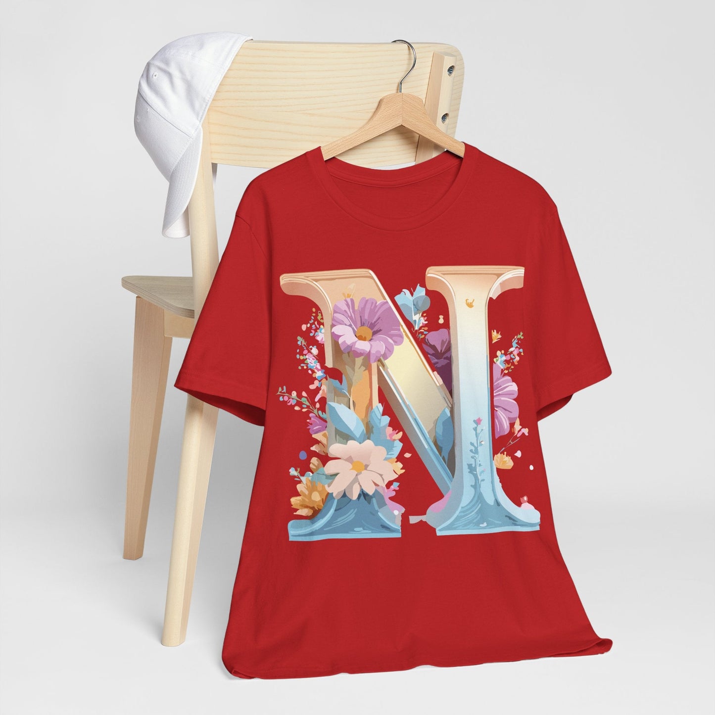 Letter N Shirt Unisex Graphic Tee By Adelpha Vintage Inspired Artwork Short Sleeve