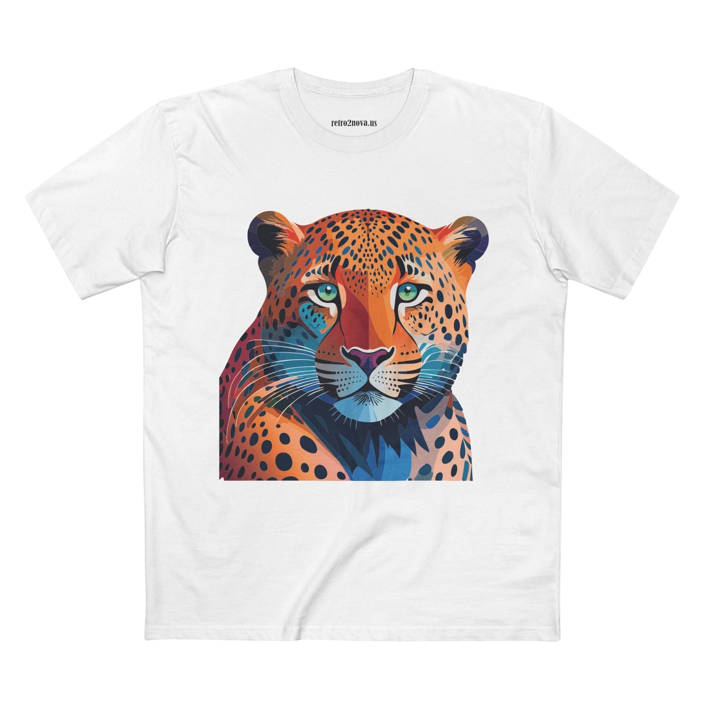 Unisex Cheetah Shirt Premium Cotton Tee With Original Art Design From Retro2Nova Art Collection Soft Breathable Comfort