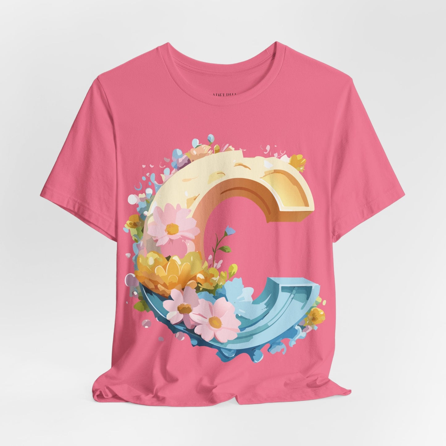 Letter C Shirt Unisex Graphic Tee By Adelpha With Vintage Inspired Artwork Design Premium Edition