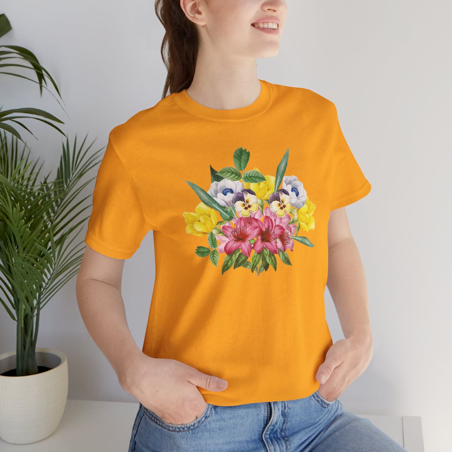 Tee-shirt en coton à imprimés floraux