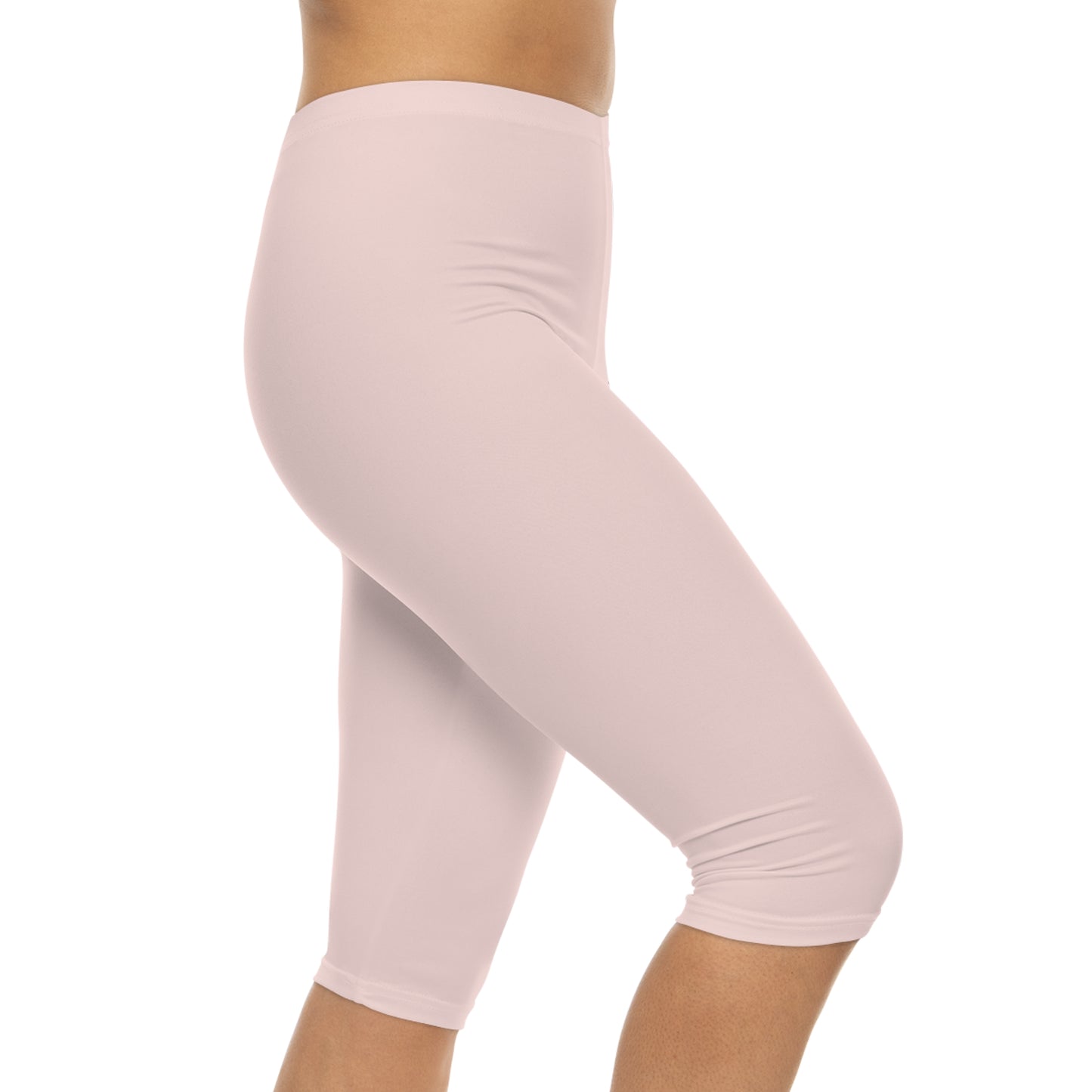 Misty Rose Color Women's Brushed Suede Poly Span Casual Capri Leggings XS-2XL