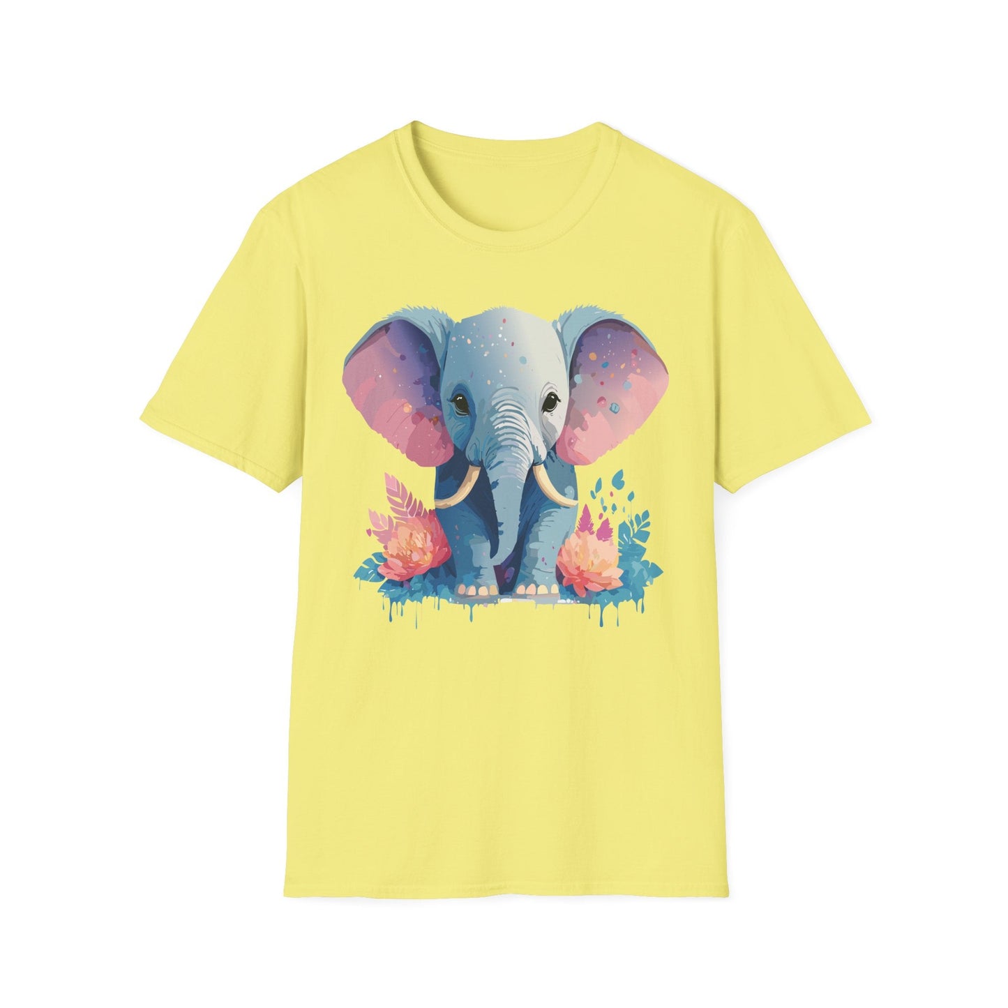 Elephant T Shirt For Adults Unisex Gildan Softstyle 64000 100 Percent Ring Spun Cotton Tee