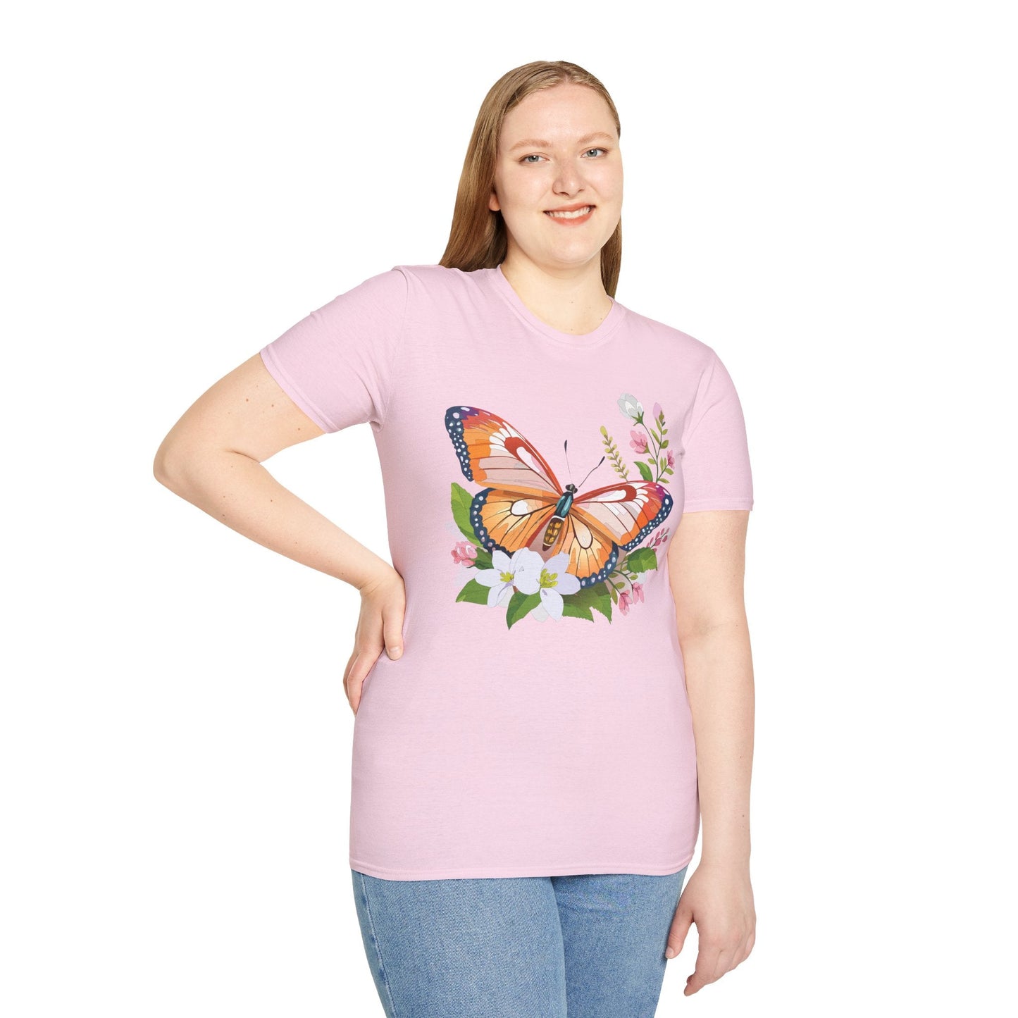Butterfly Shirt Unisex T Shirt Gildan 64000 Softstyle 100 Percent Ring Spun Cotton