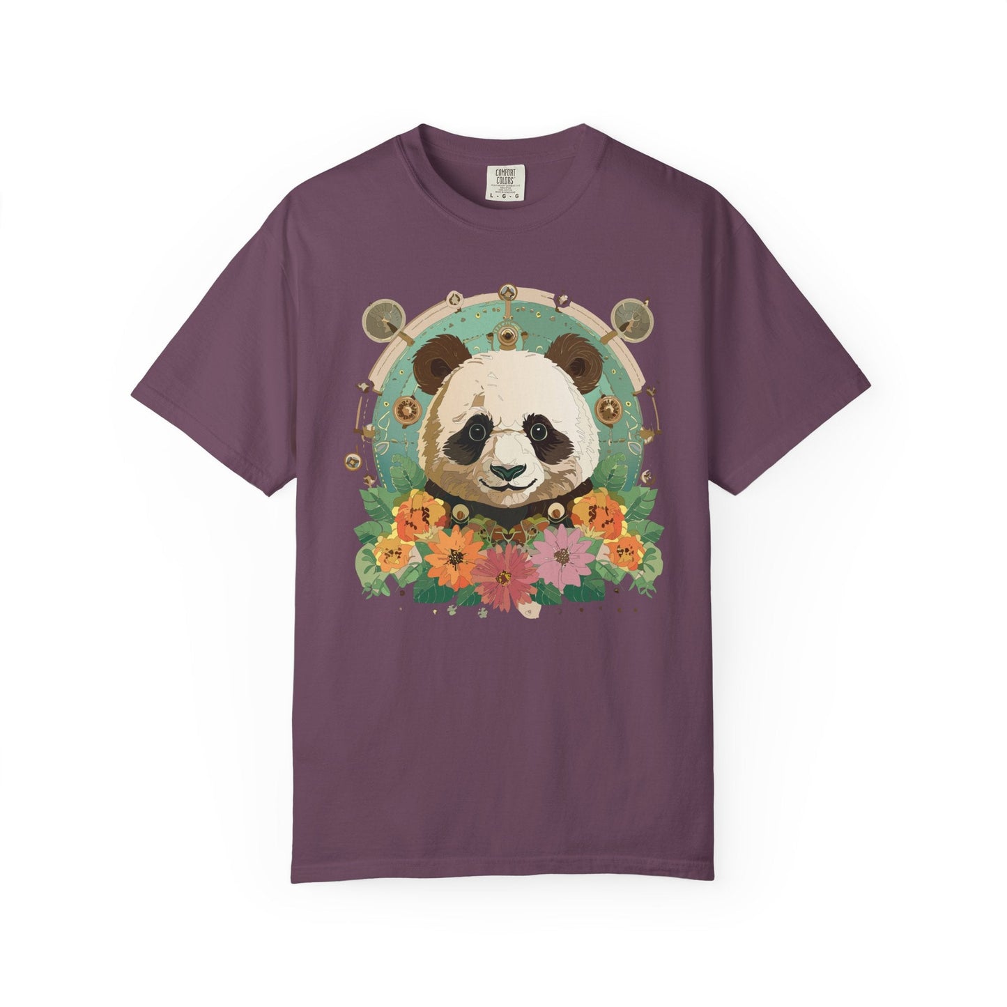Panda Portrait Graphic T-Shirt Unisex Cotton Floral Animal Art Tee p3