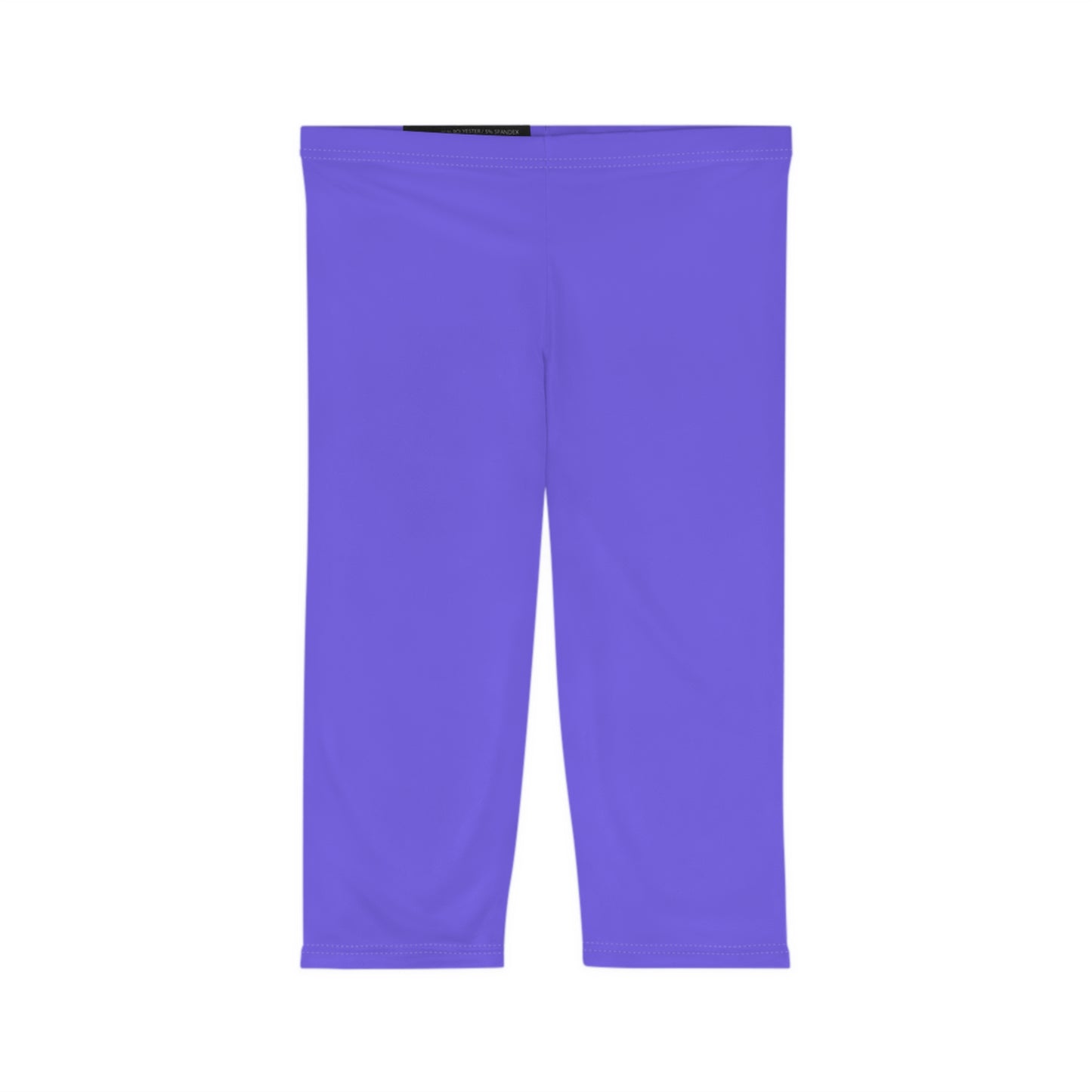 Medium Slate Lilac Color Women's Brushed Suede Poly Span Casual Capri Leggings XS-2XL