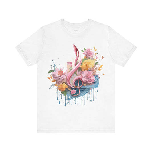 Music Graphic Unisex Cotton Bella+Canvas Tee with Art Design n163