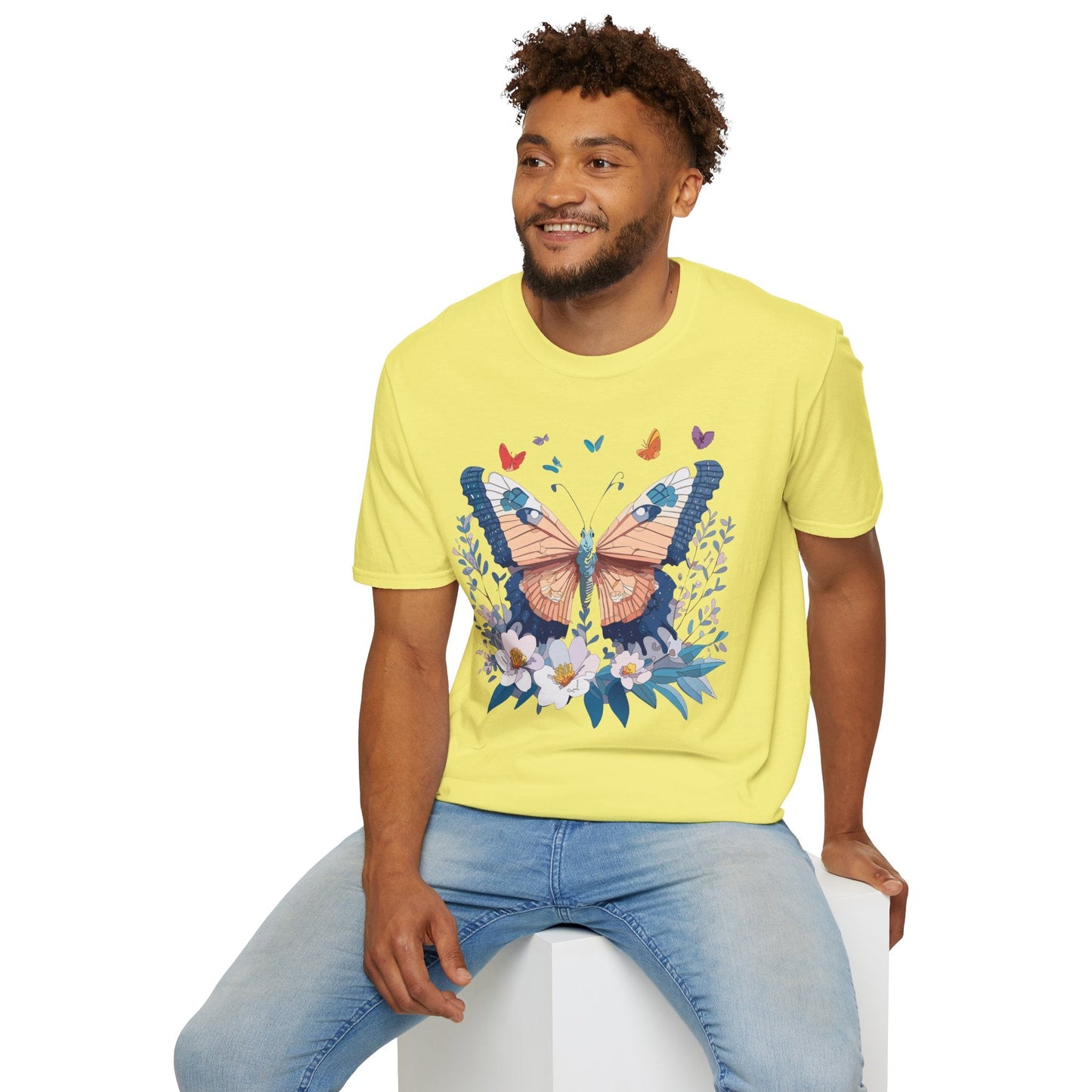 Unisex Butterfly Shirt Monarch Design Gildan Softstyle 64000 Short Sleeve Tee For Men And Women