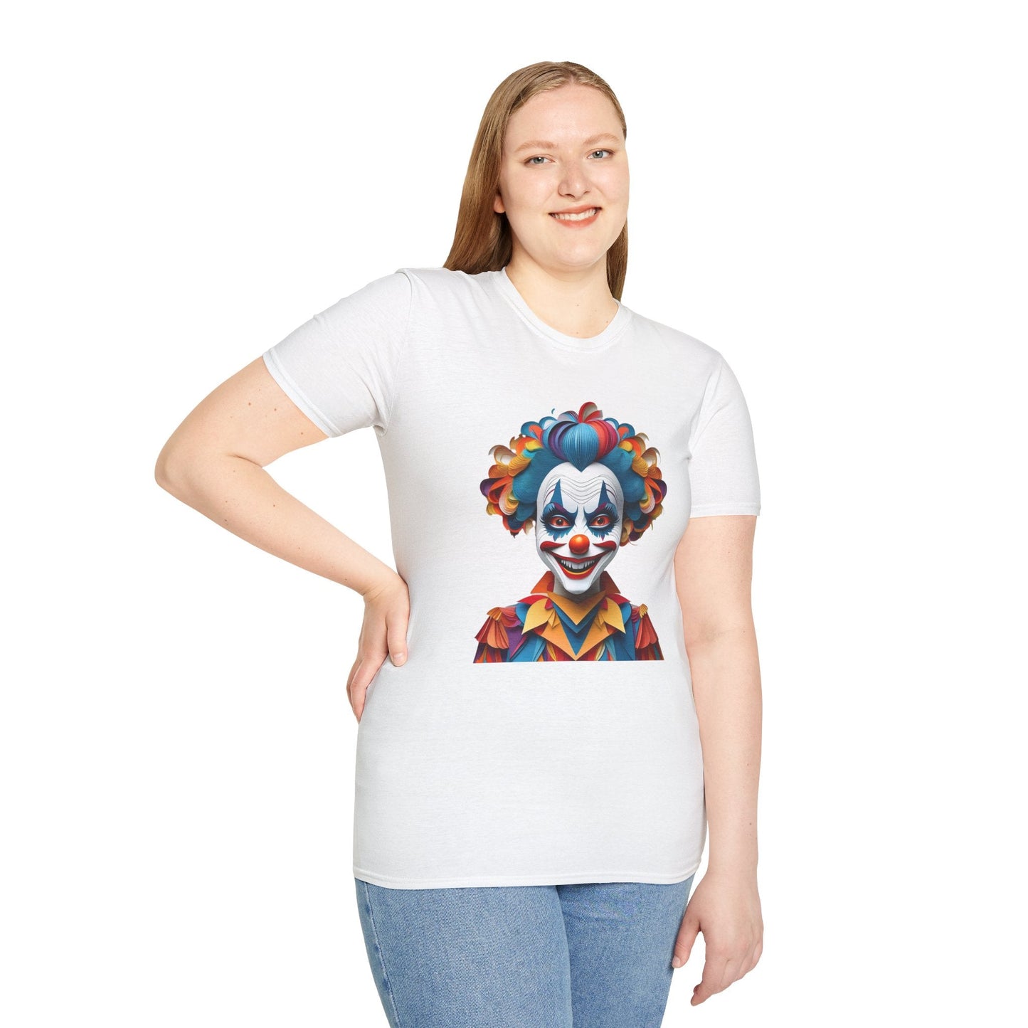 Clown Shirt Unisex T Shirt Short Sleeve Funny Man Circus Tee Gildan Softstyle 64000