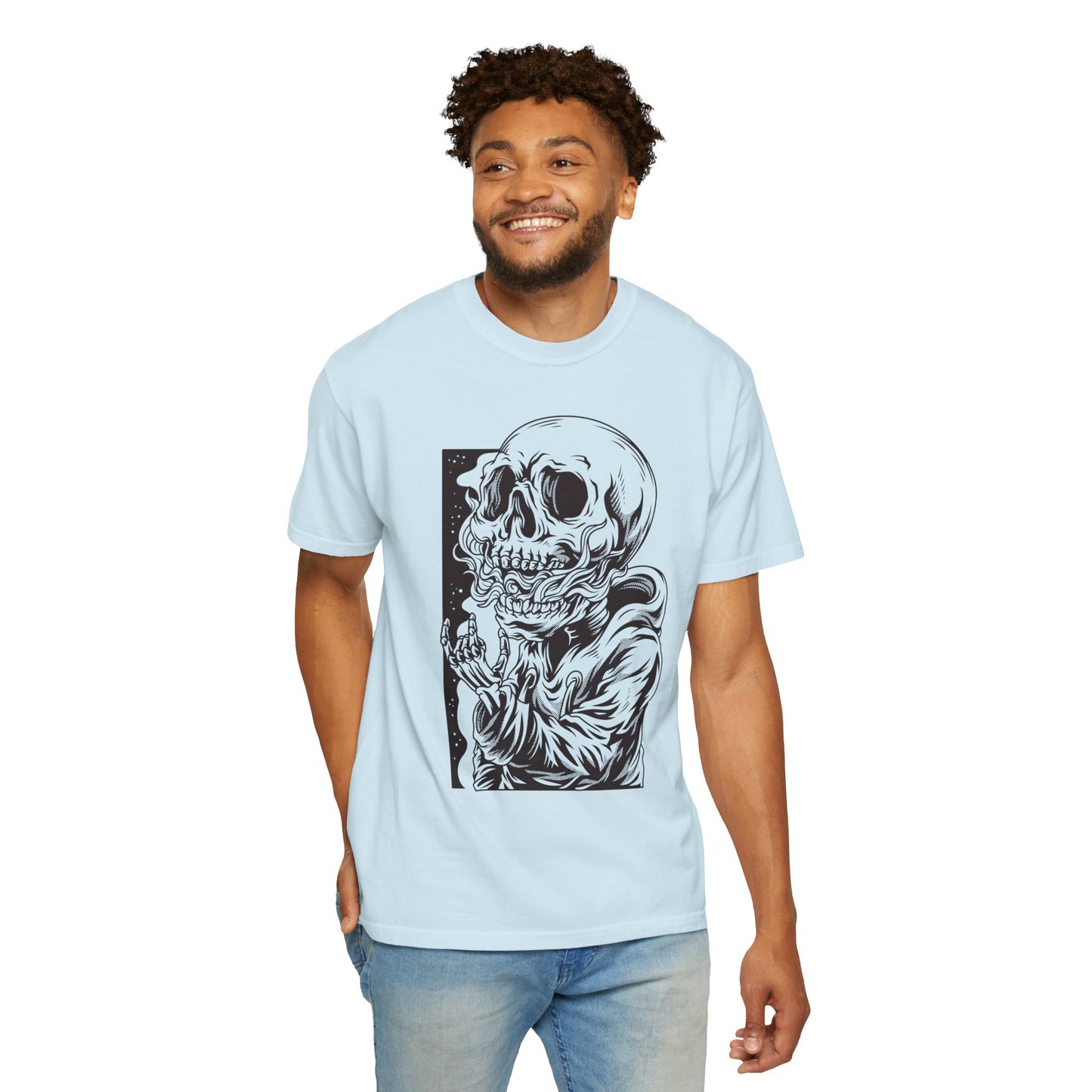 Unisex Cotton Tee Shirt with Skull