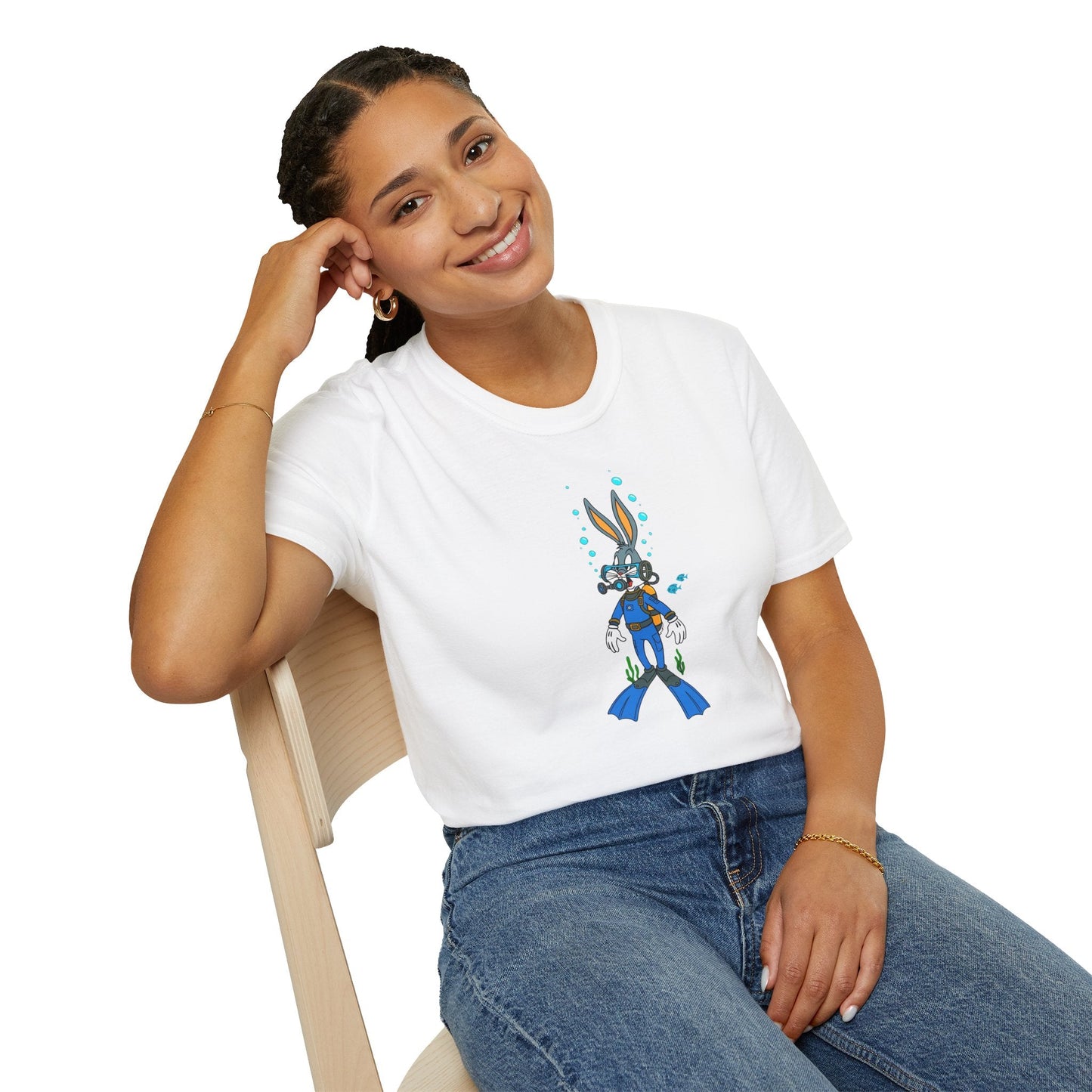 Bugs Bunny Animation Shirt Unisex T Shirt Cartoon Design Tee 100 Percent Cotton Gildan Softstyle