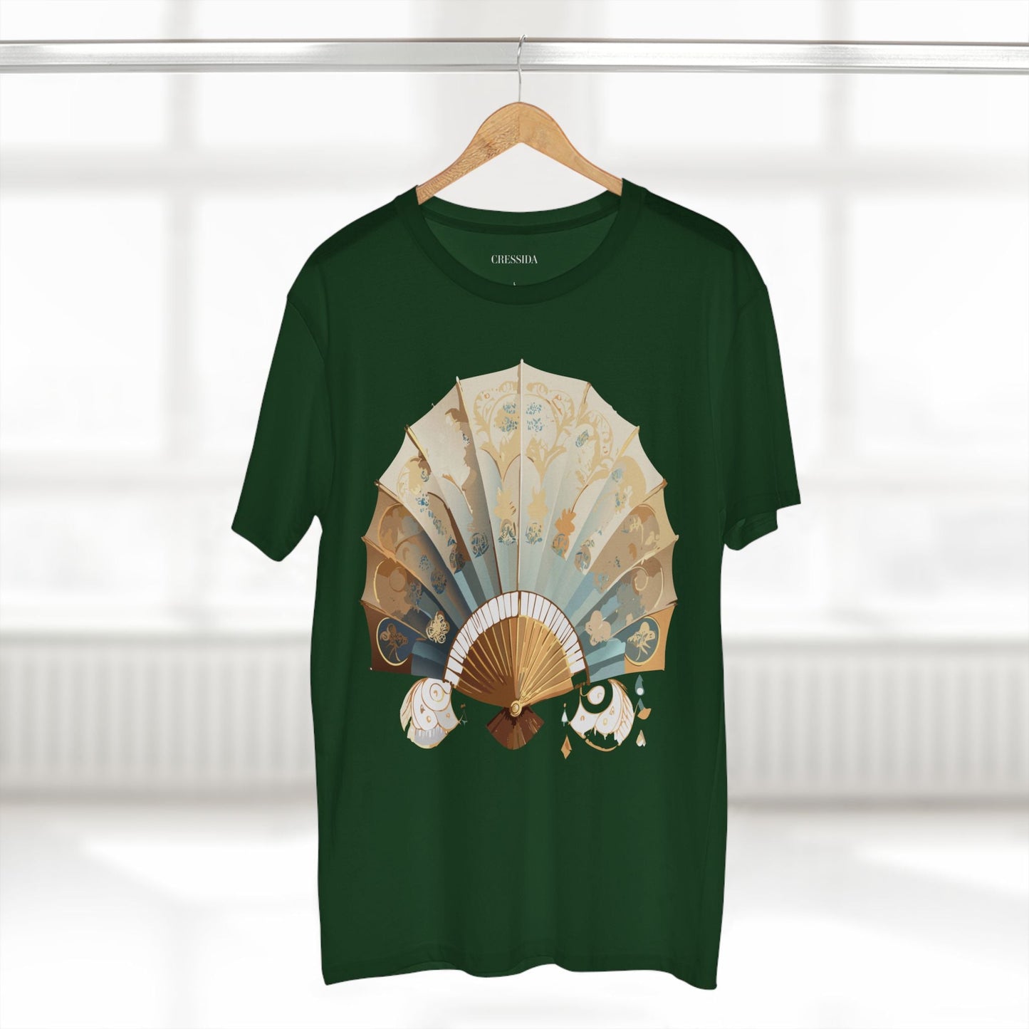 Antique Fan Graphic Design T-Shirt Unisex 100 Cotton Floral Carnival Artwork Tee 14